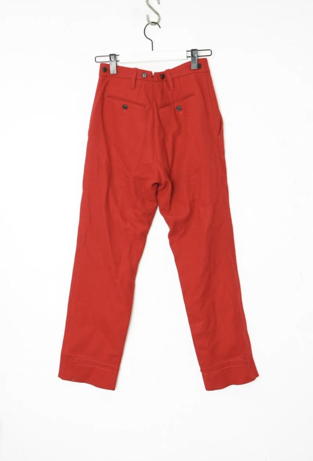 Dries Van Noten Dries Van Noten Fall/Winter Wool Burgundy Straight-Leg Pants Size US 30 / EU 46 - 5 Thumbnail
