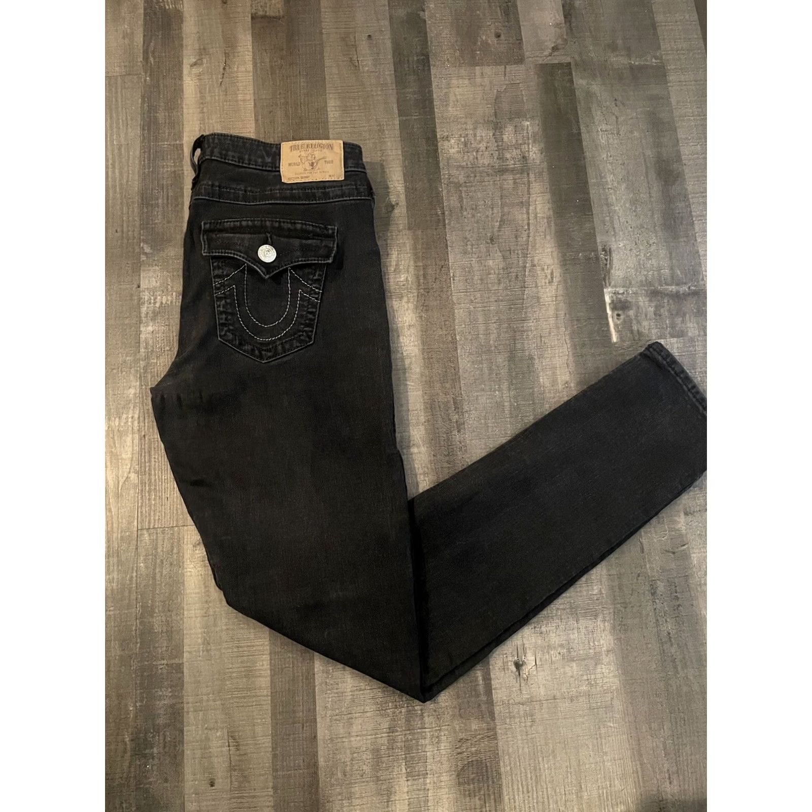 True Religion VINTAGE? Women’s True Religion Skinny Jeans Black 34x28 F48 Adults Women 34 28 Dark Pockets Comfort Style Skinny Jeans Size 24" / US 00 / IT 34 - 2 Thumbnail