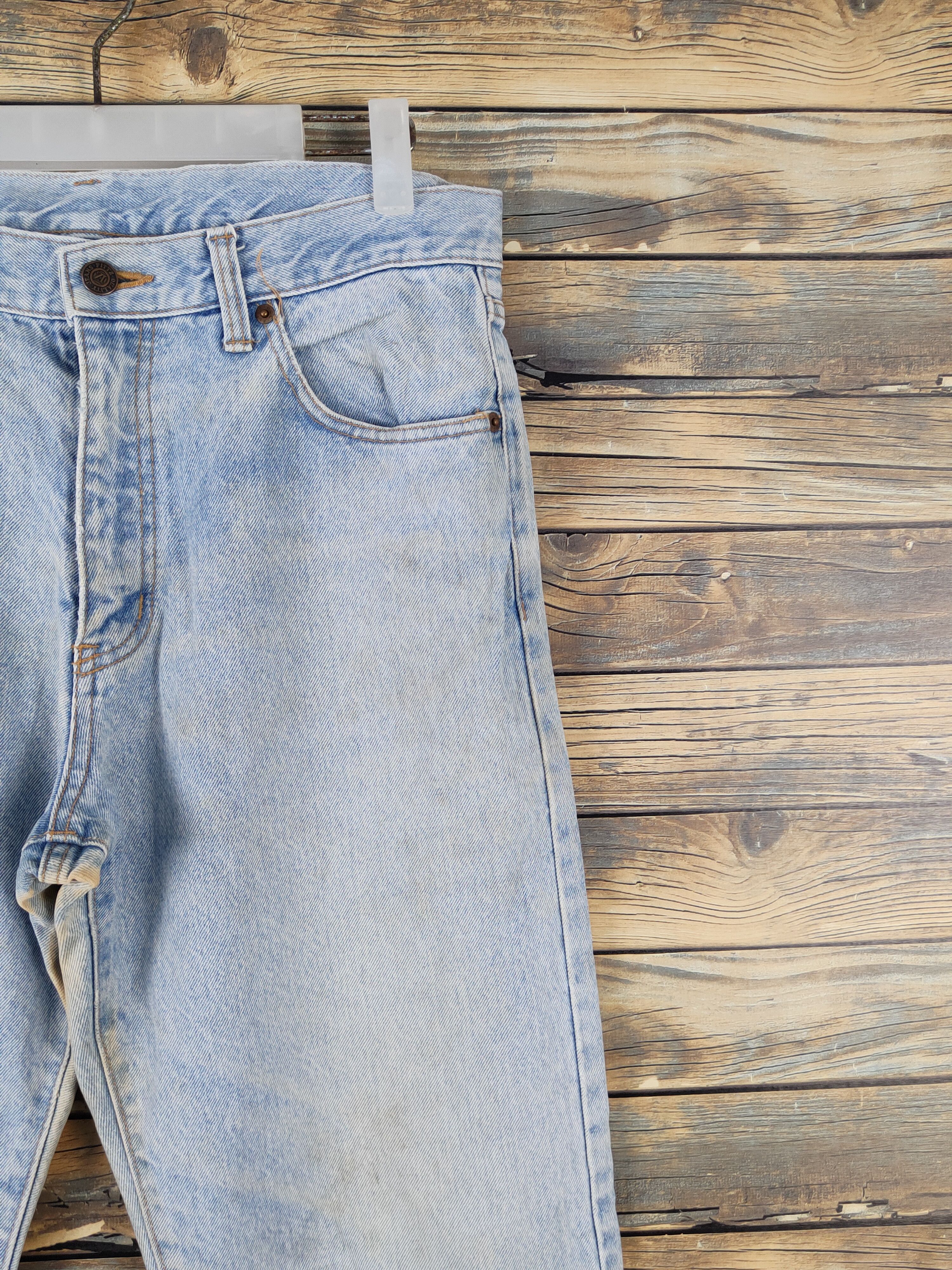 Japanese Brand Fittz Light Blue Distressed Ripped denim Jeans #W1692 Size US 33 - 5 Thumbnail