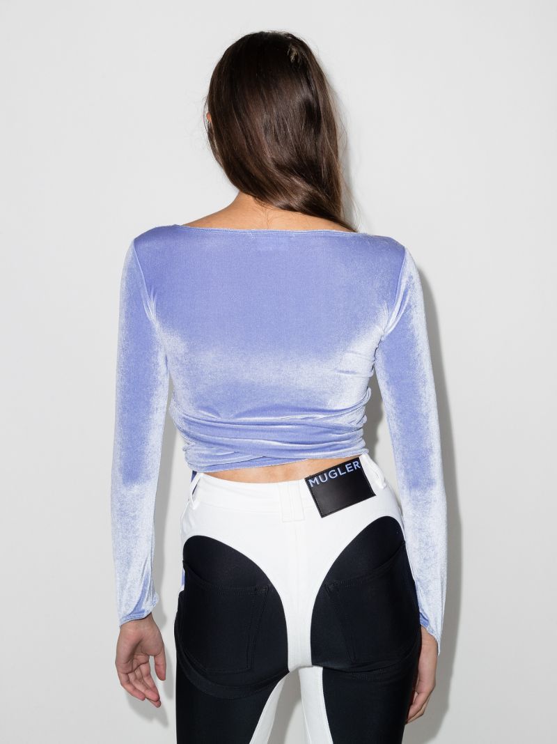 Maisie Wilen o1mle0425 Dramady Wrap Around Top Blue Size XS / US 0-2 / IT 36-38 - 4 Thumbnail