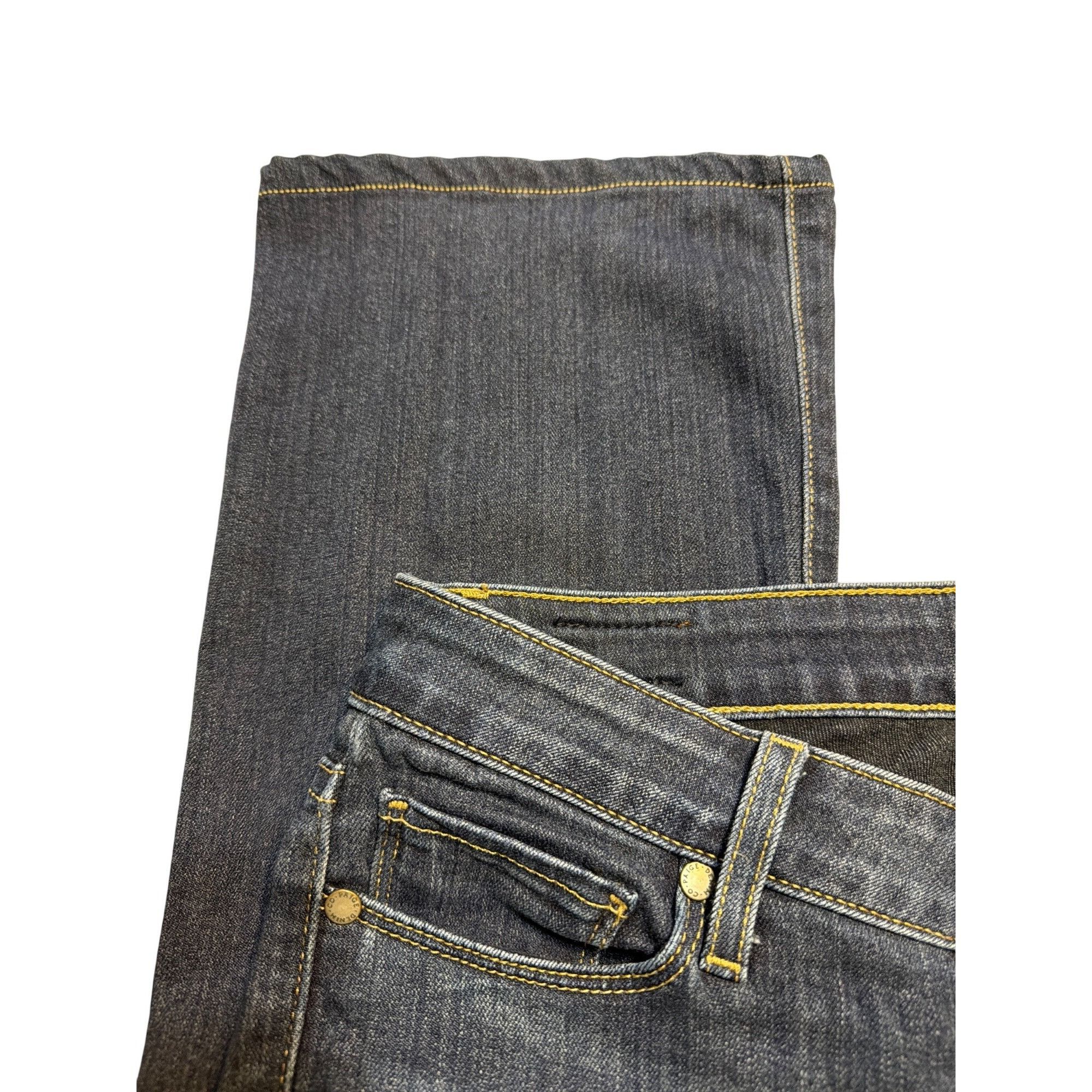 Paige Paige Dark Wash Manhattan Blue Denim Jeans Straight Leg Made Size 25" / US 0 / IT 36 - 3 Thumbnail