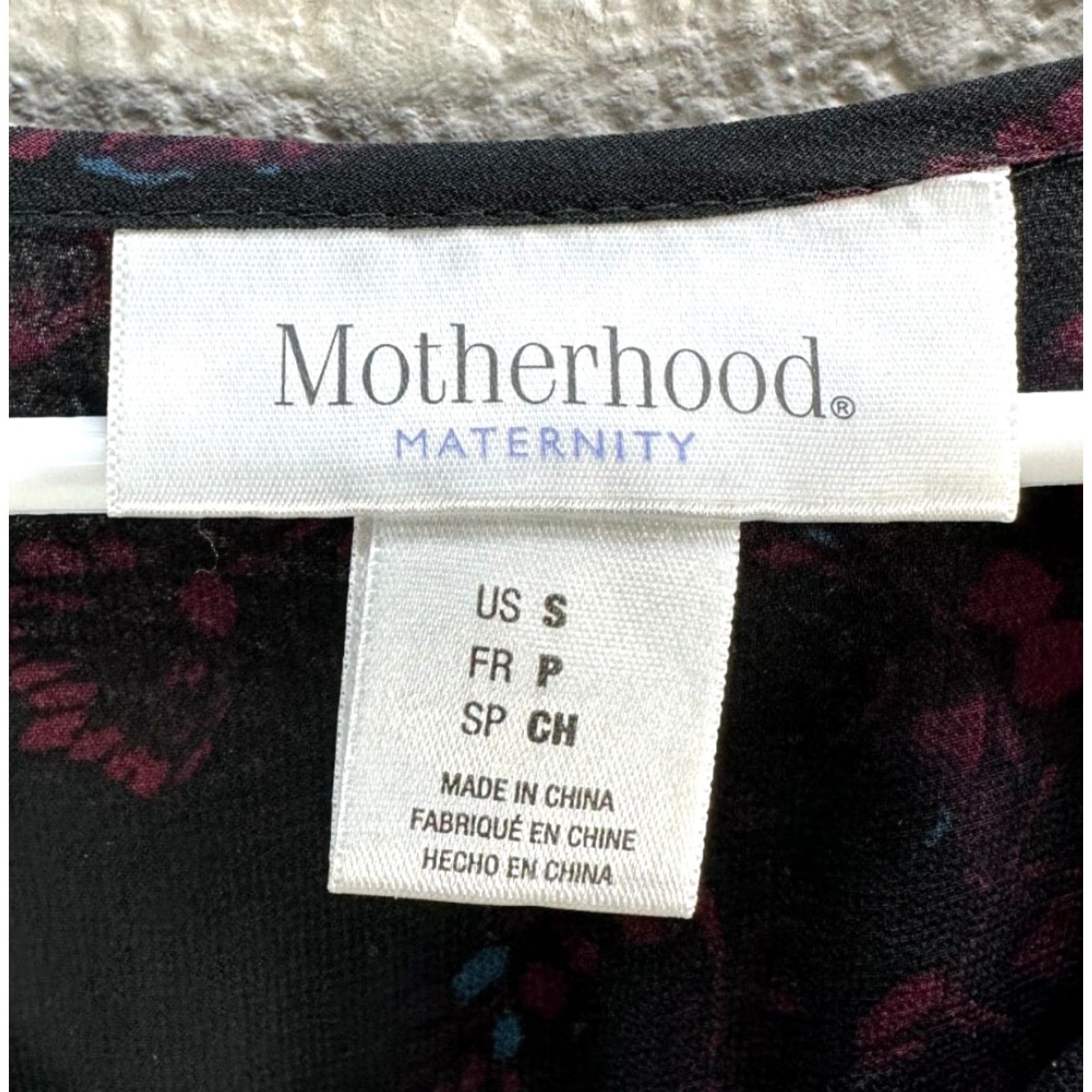 Vintage Motherhood Maternity Floral Mini Dress Sheer Crochet S Black Red Long Sleeve Roll Tab S Womens Size S / US 4 / IT 40 - 3 Thumbnail