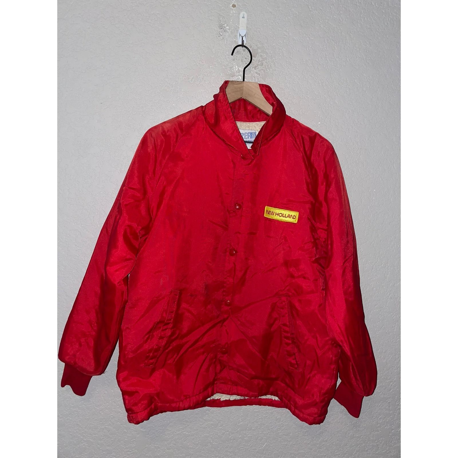 Vintage Vintage New Holland Red Bomber Jacket Upstream Lined VTG XL Size US XL / EU 56 / 4 - 1 Thumbnail