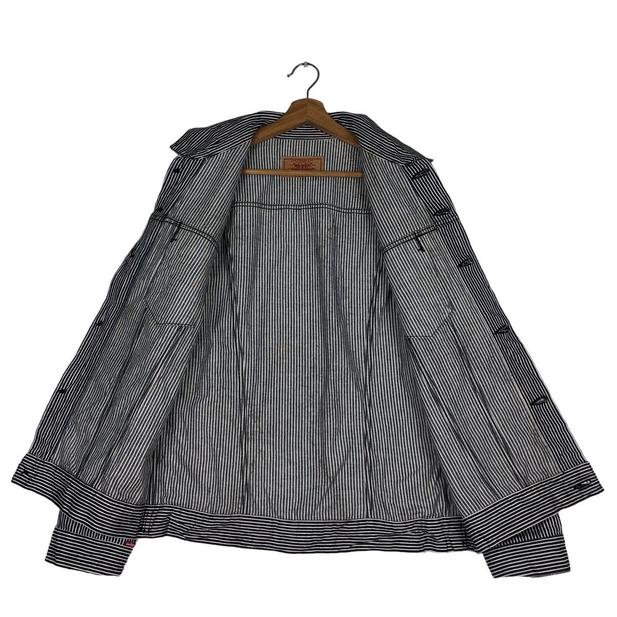 Levi's 🔥Vtg Biker Jacket Denim Hickory Design Levi’s Bondage Size US L / EU 52-54 / 3 - 11 Thumbnail