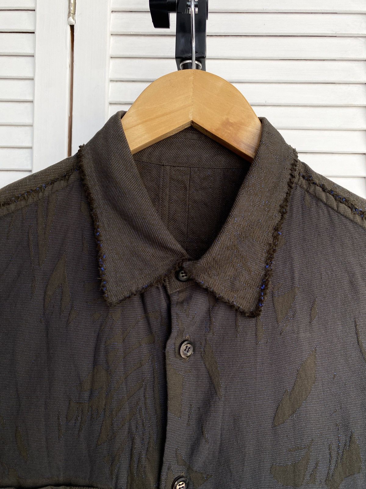 Issey Miyake × Japanese Brand × Vintage ISSEY MIYAKE A-POC "Shadow Stitch" Raw Edge Textured Shirt Size US M / EU 48-50 / 2 - 14 Thumbnail