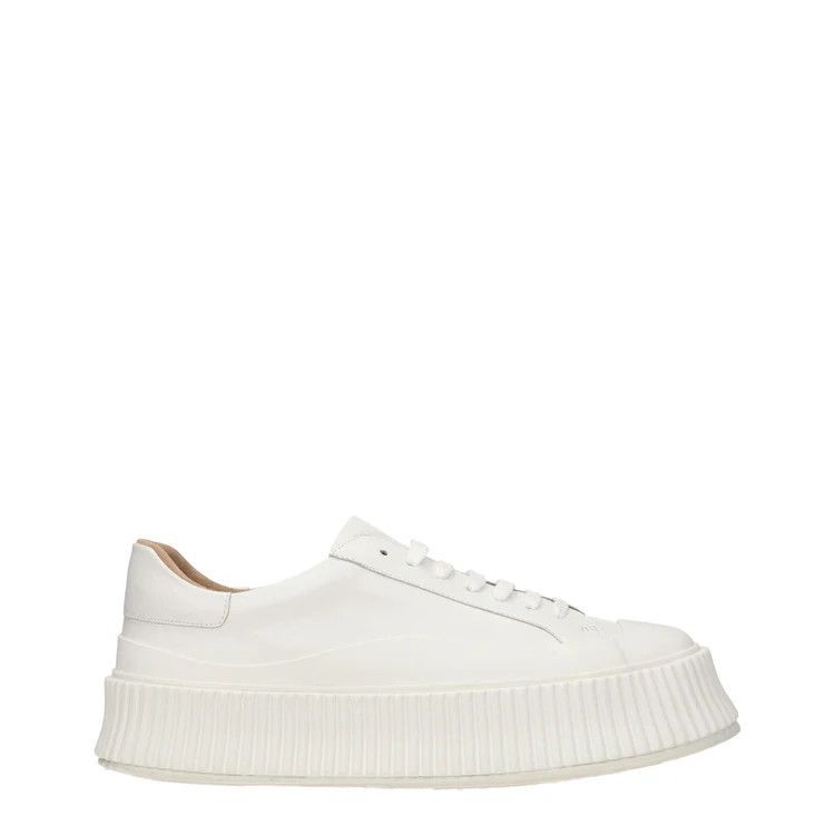 Jil Sander White Leather And Suede Moon Sneakers | Grailed