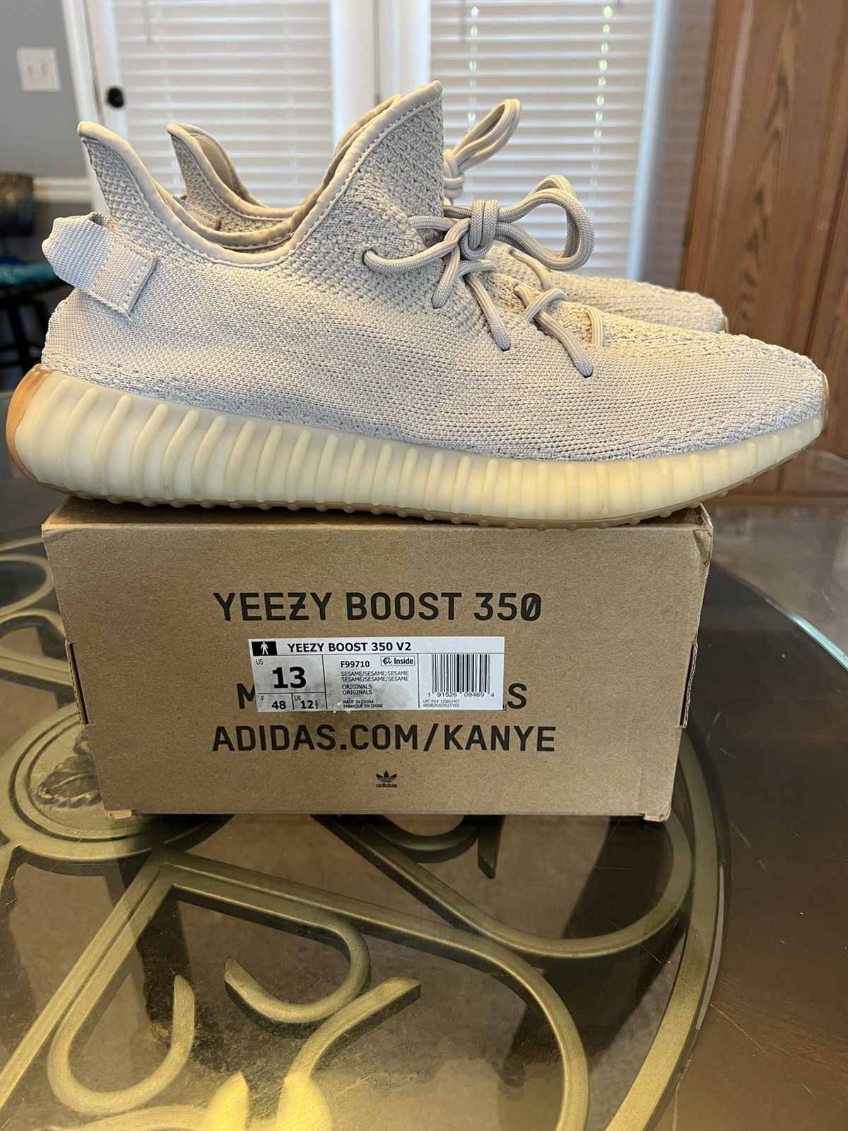 Adidas × Kanye West Adidas Yeezy Boost 350 V2 “Sesame” 2018 Size US 13 / EU 46 - 4 Thumbnail