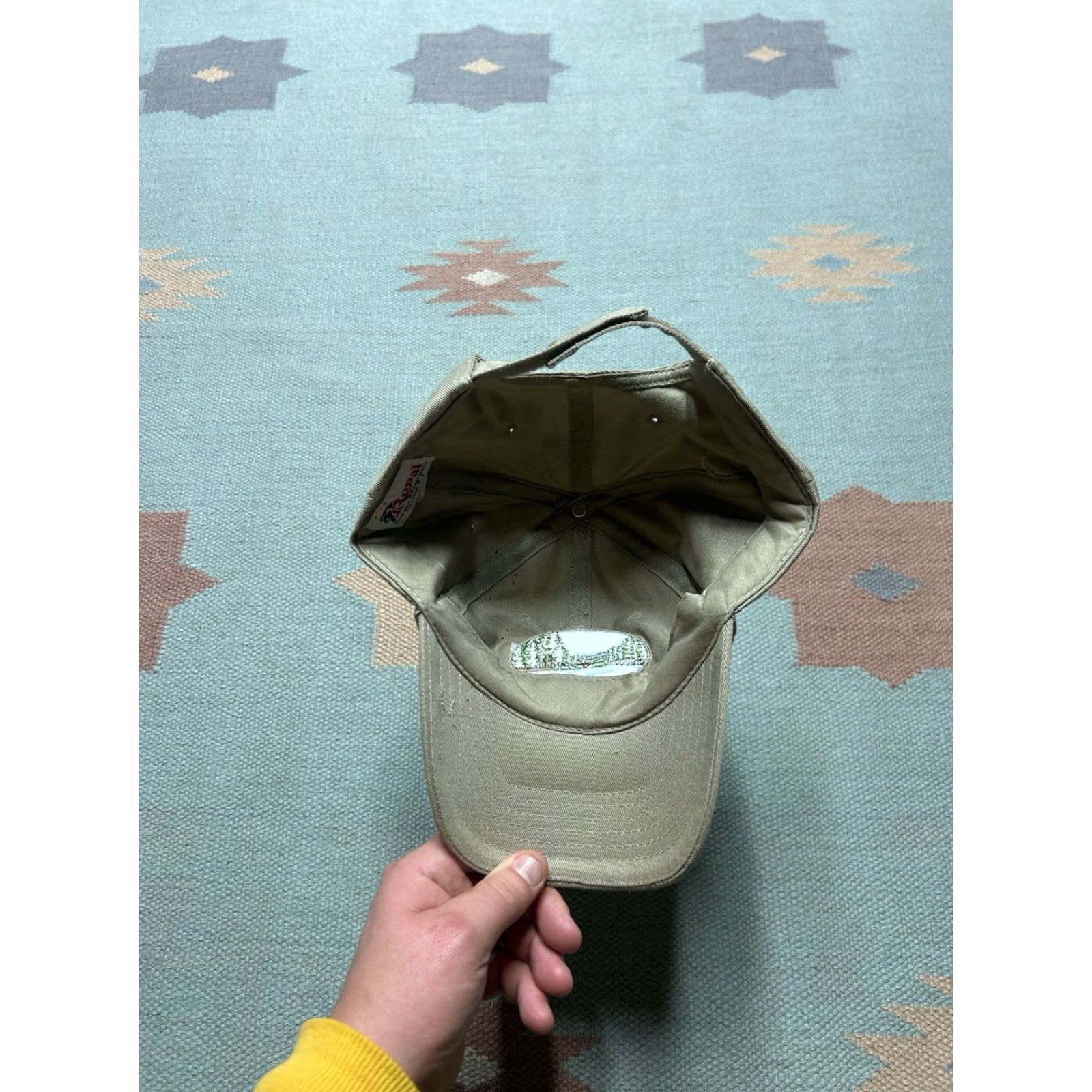 Vintage VINTAGE strapback hat cap Idaho river nature embroidered beige tan adjustable Size ONE SIZE - 5 Thumbnail