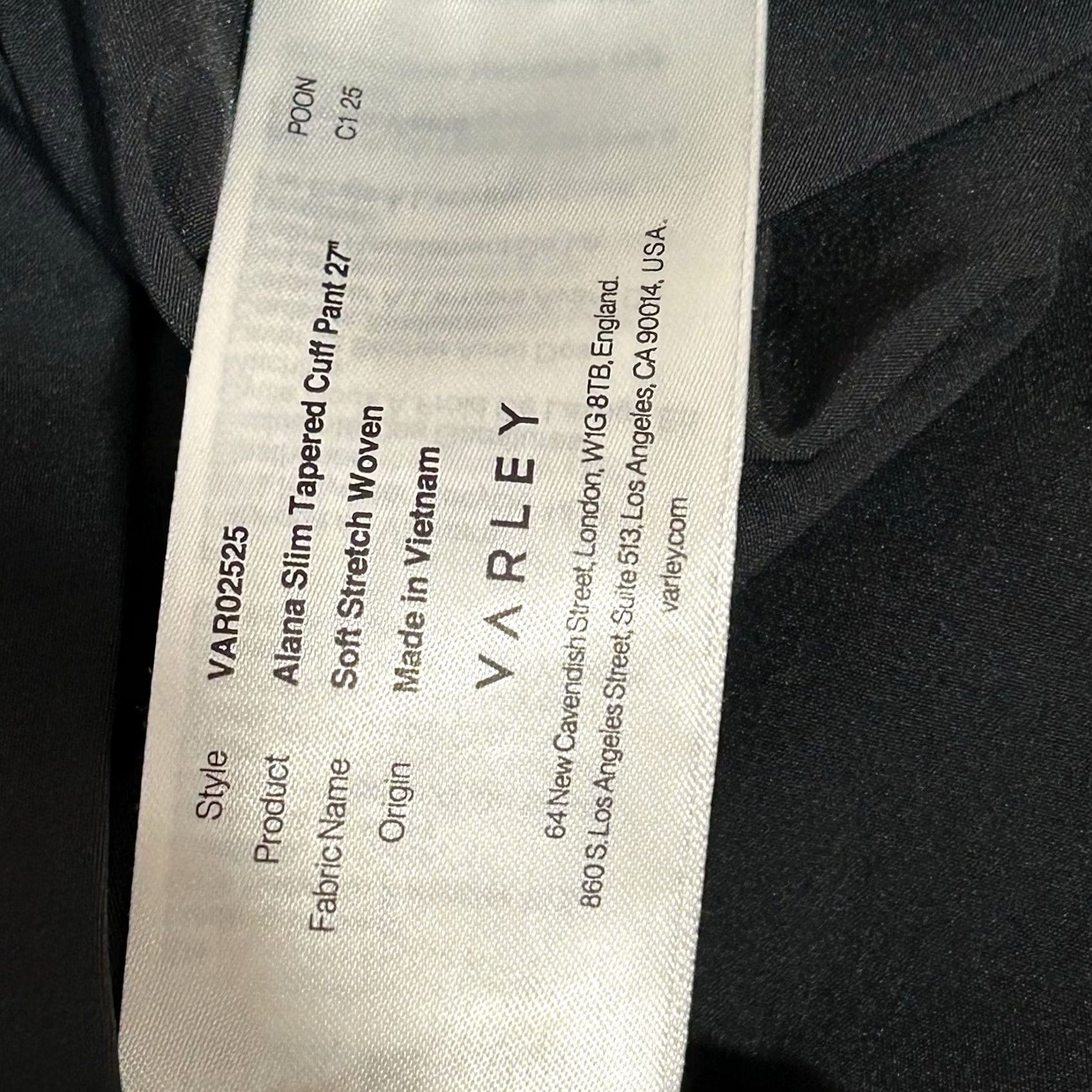 Varley Varley Women’s Pants Slim Tapered Cuff Ankle High Rise Black Small Size 28" / US 6 / IT 42 - 6 Thumbnail