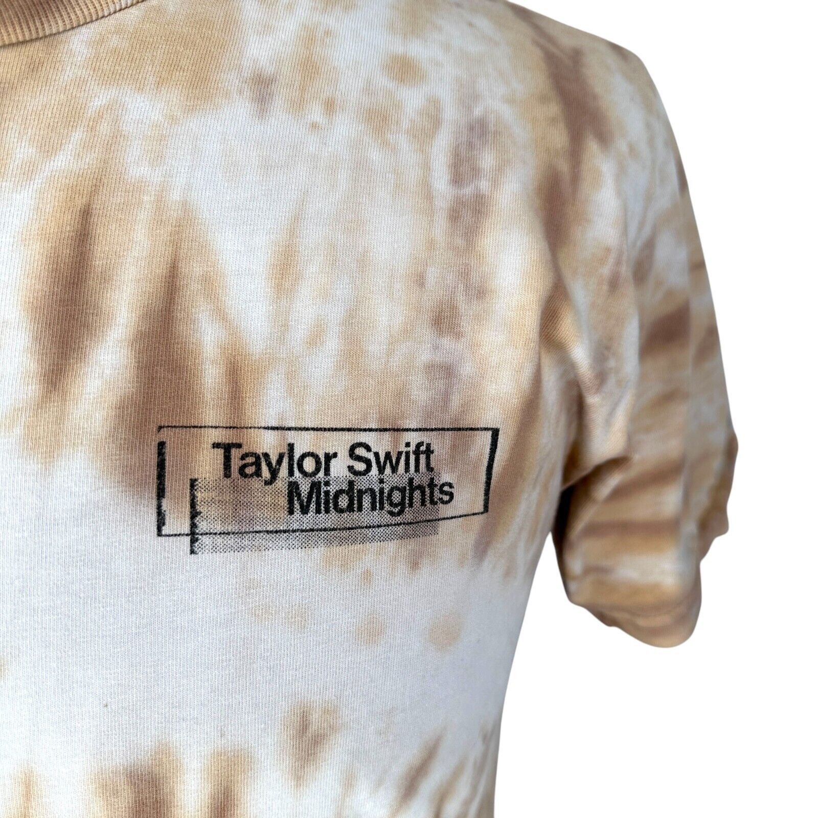 The Unbranded Brand Taylor Swift Midnights T-Shirt Medium White Brown Tie Dye Size US M / EU 48-50 / 2 - 2 Thumbnail