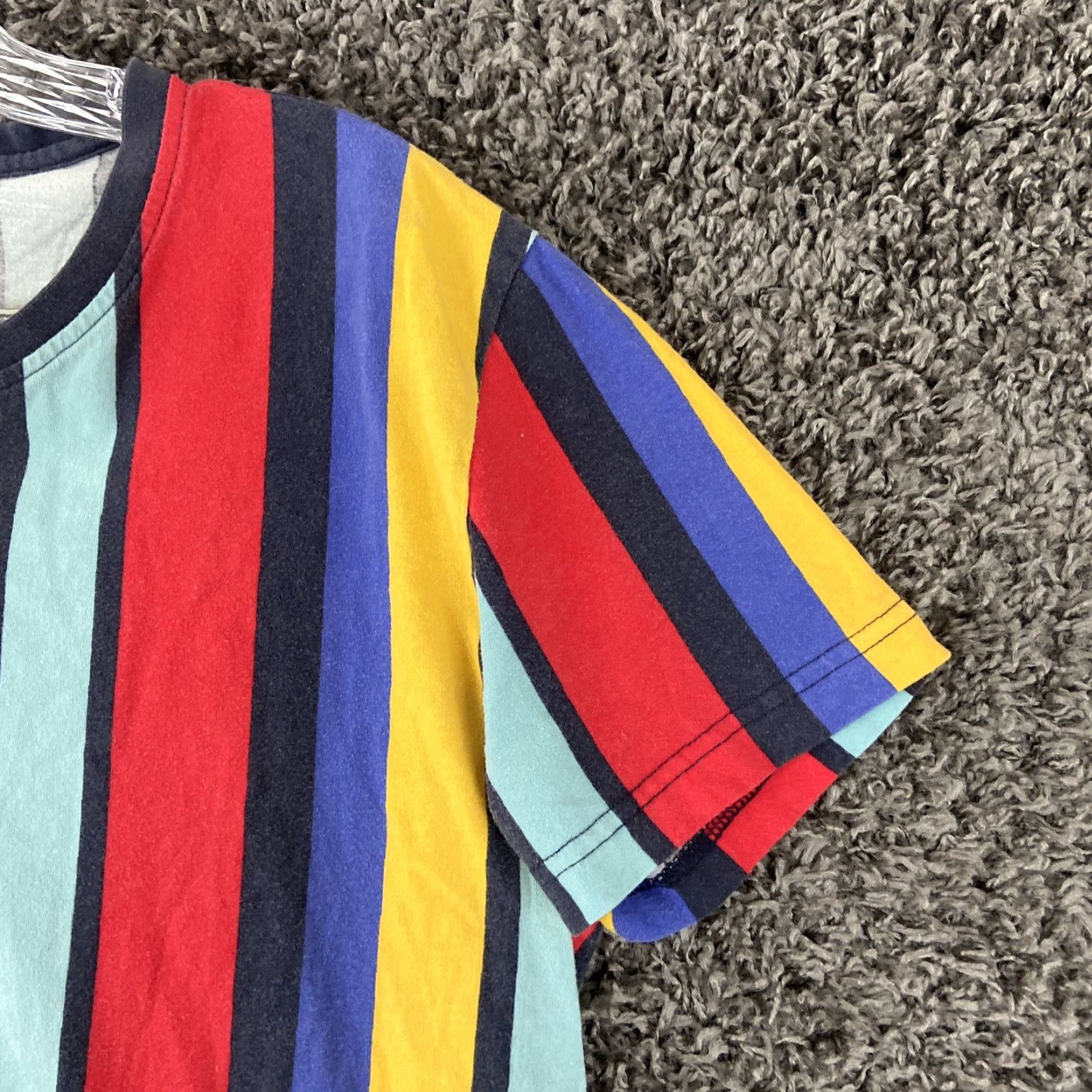 Forever 21 FOREVER 21 Men’s T-Shirt Striped Multicolor Short Sleeve M Adult Multicolor 90s Mens Size US M / EU 48-50 / 2 - 4 Thumbnail