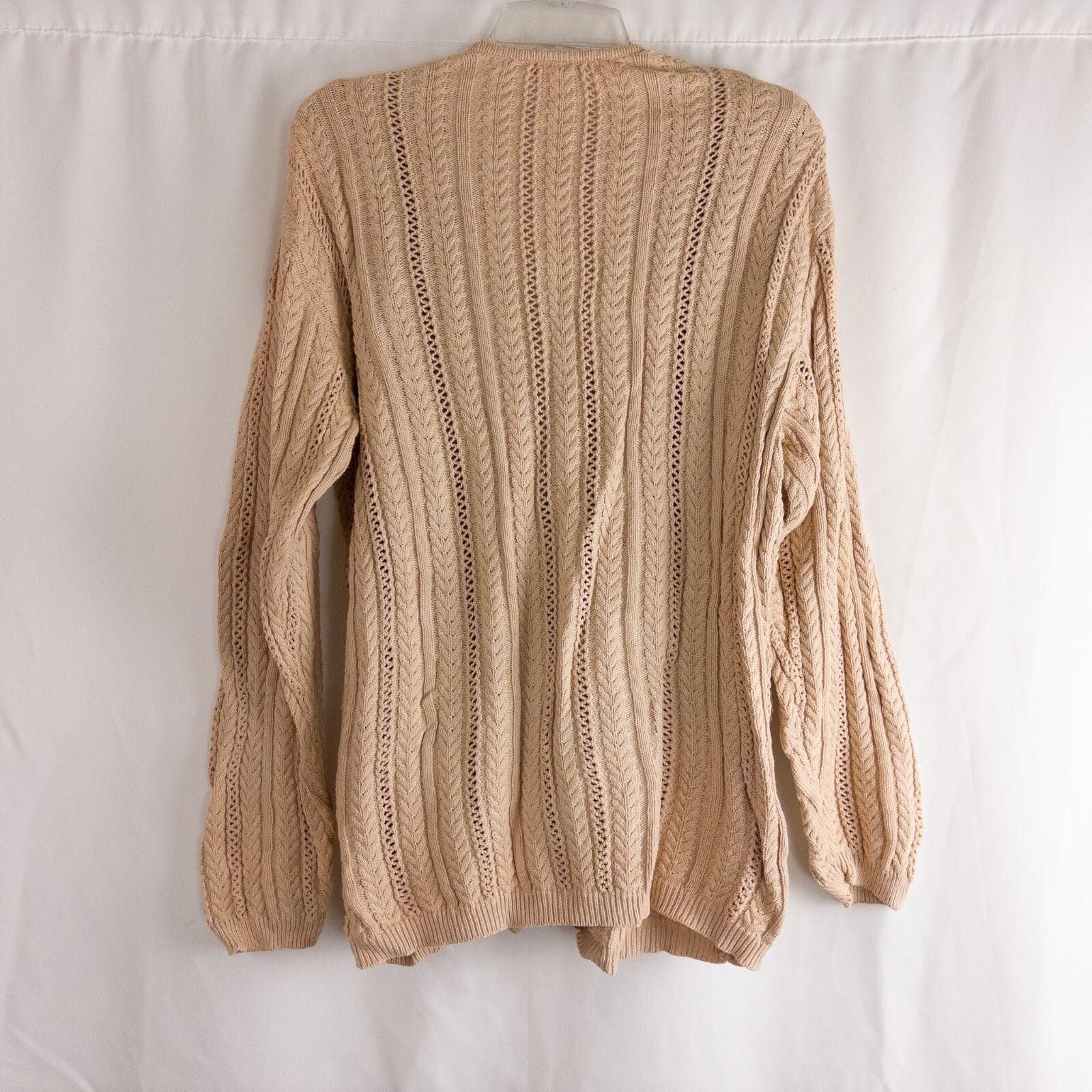 Other Talbots Vintage Tan Cable Knit Cardigan Womens Large Size L / US 10 / IT 46 - 7 Thumbnail