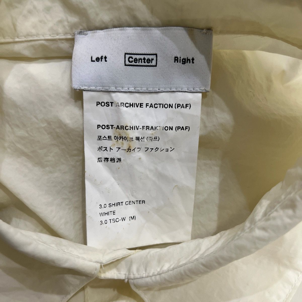 POST ARCHIVE FACTION (PAF) POST ARCHIVE FACTION (PAF) '3.0 SHIRT CENTER' Layered Shirts Size US M / EU 48-50 / 2 - 3 Thumbnail