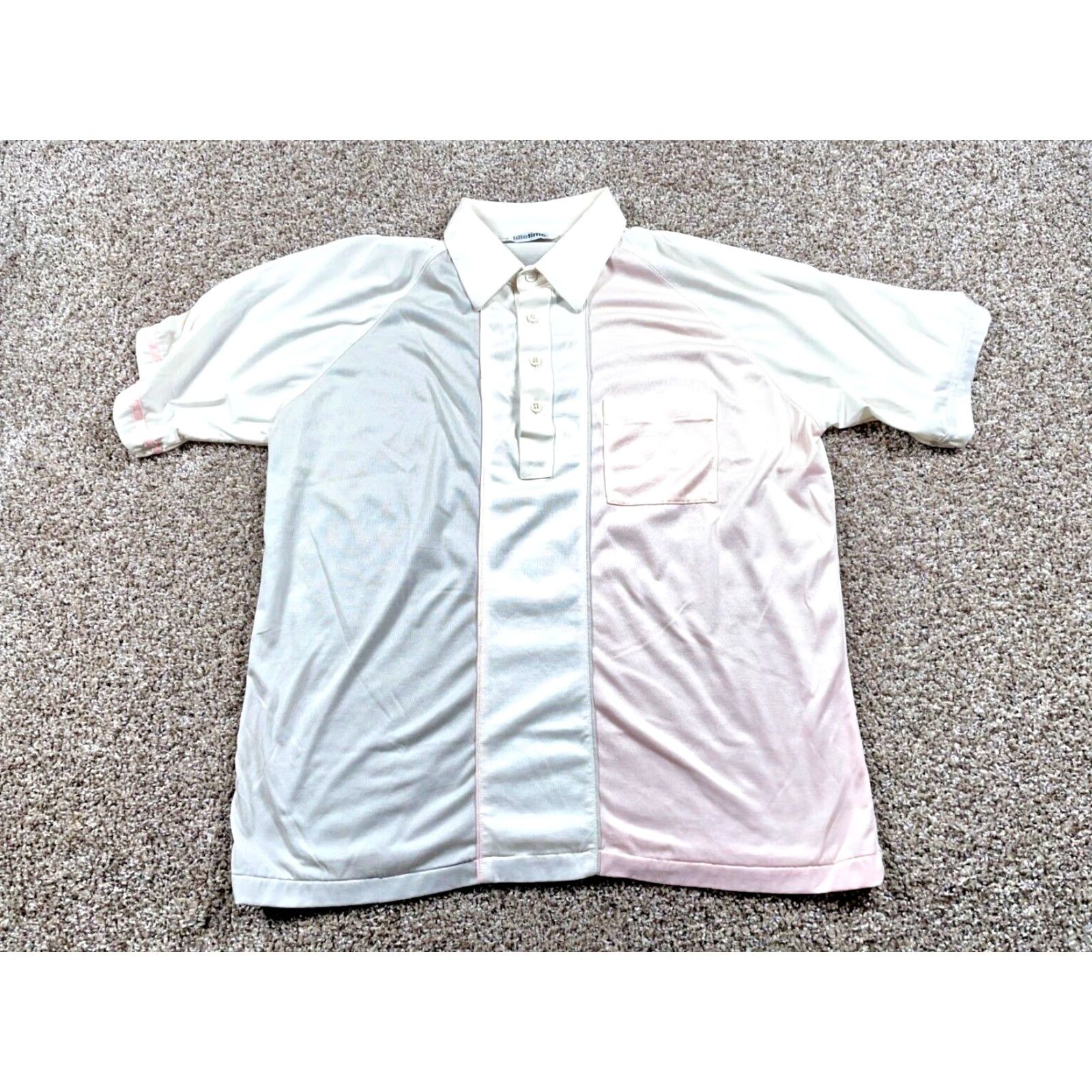 Vintage VTG 80s Broad Stripe Polo Shirt Adult XL Gray Pink White Thin Fabric Preppy Size US XL / EU 56 / 4 - 2 Thumbnail