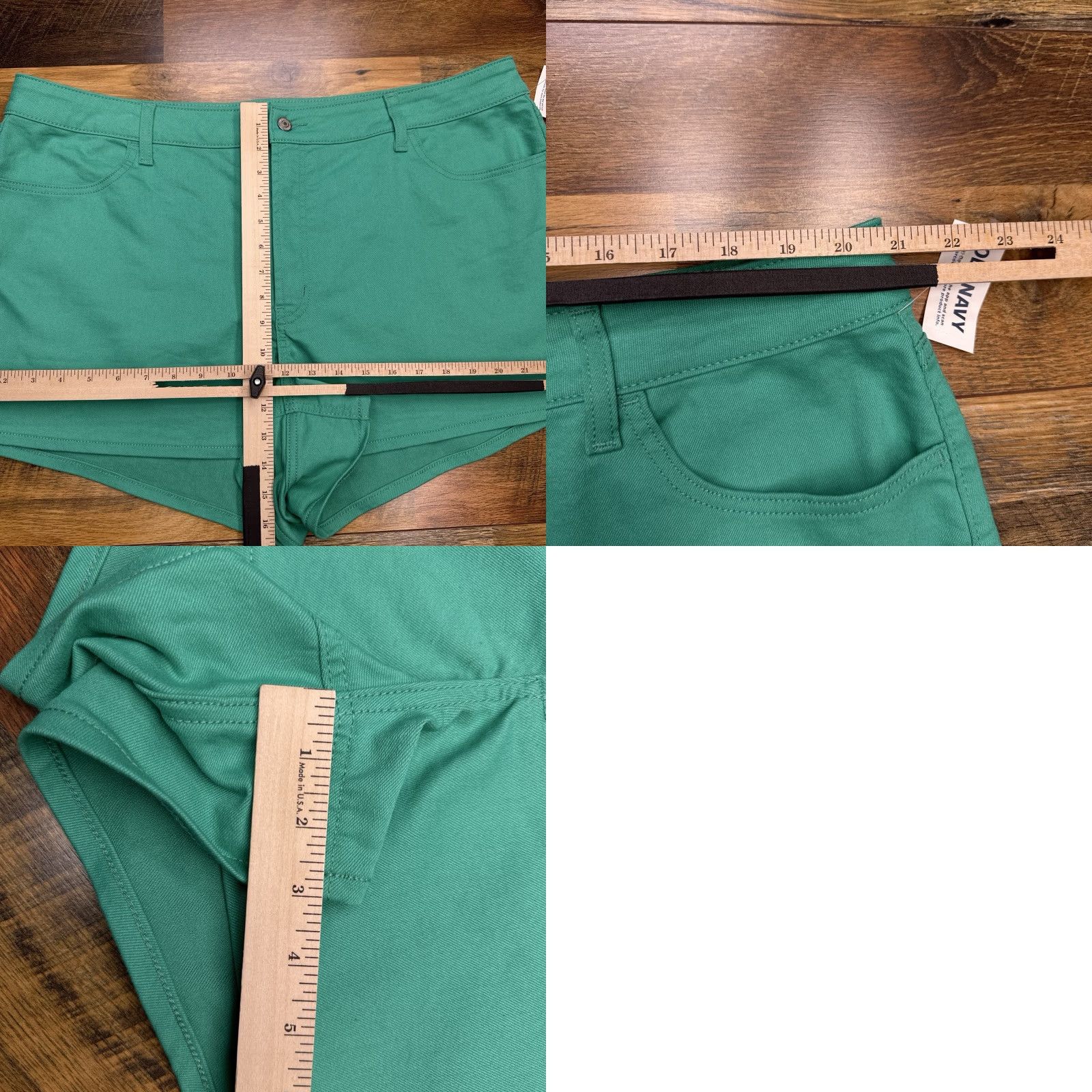 Old Navy Old Navy High Rise Wow Shorts Womens 22 Teal World Denim Stretch 3 Inch New Size 40" / US 18 - 8 Thumbnail