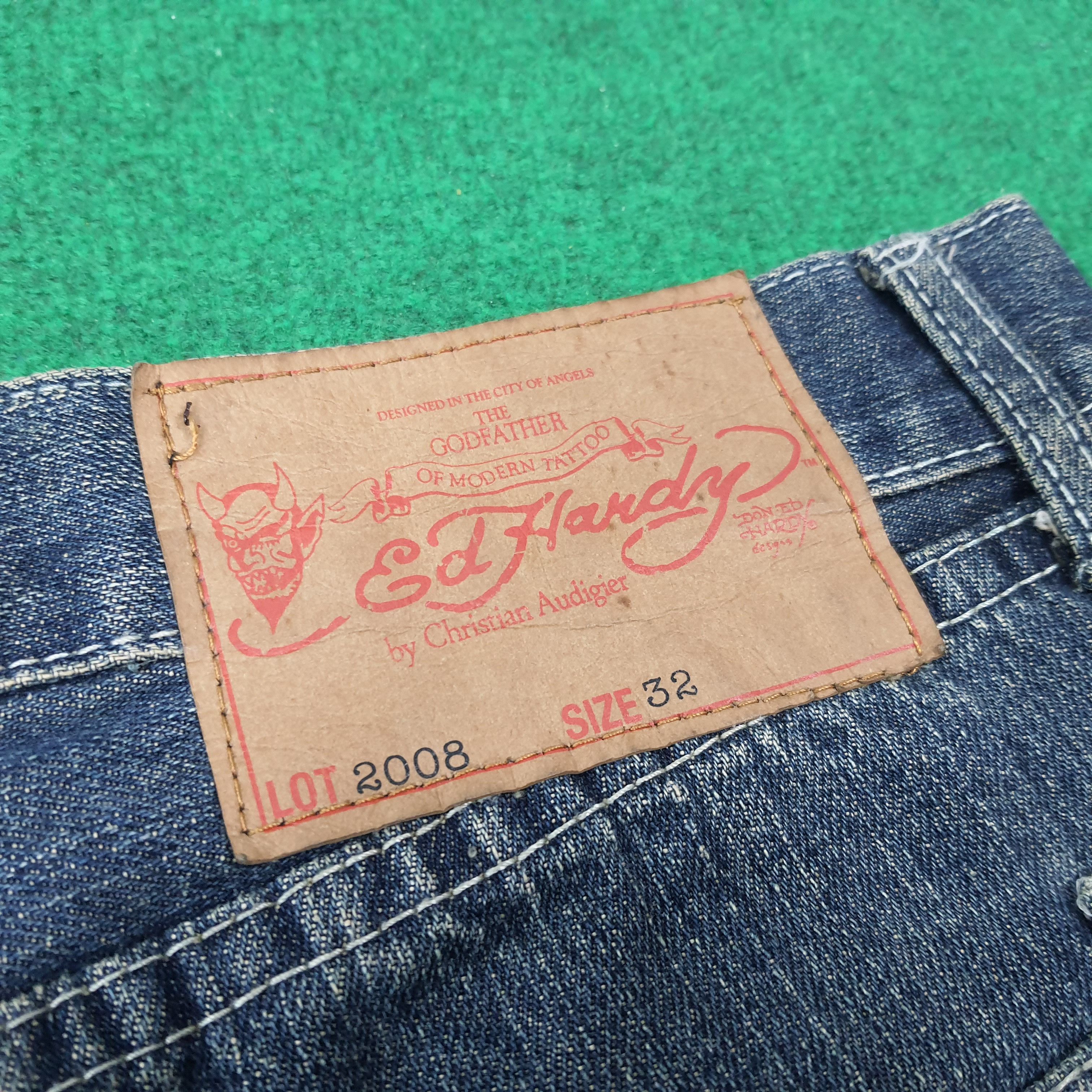 Ed Hardy Vintage Ed Hardy Christian Audigier Custom Logo Jeans C272N1 Size US 31 - 6 Thumbnail