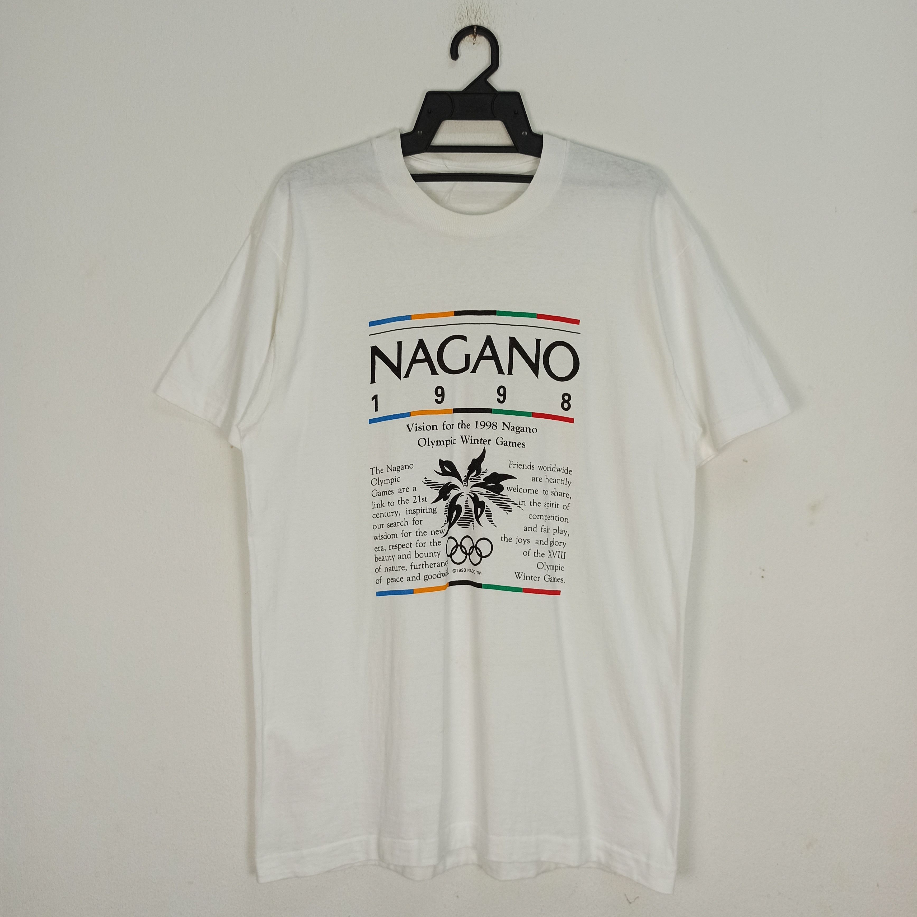 Fruit Of The Loom Vintage 1998 Nagano Olympic Winter Games Tees Single Stitch Size US L / EU 52-54 / 3 - 1 Thumbnail