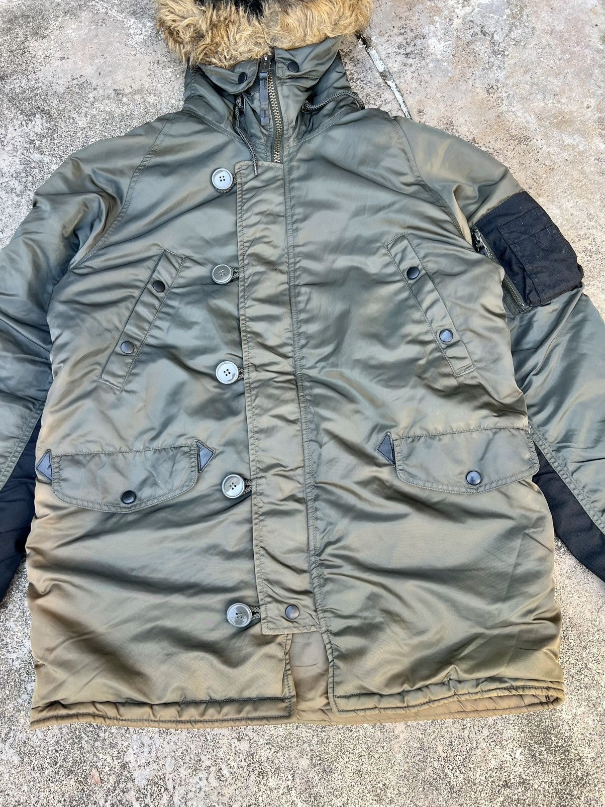 Alpha Industries × Vintage VINTAGE ALPHA INDUSTRIES N3B FAUX FUR HOODIE JACKET Size US L / EU 52-54 / 3 - 3 Thumbnail
