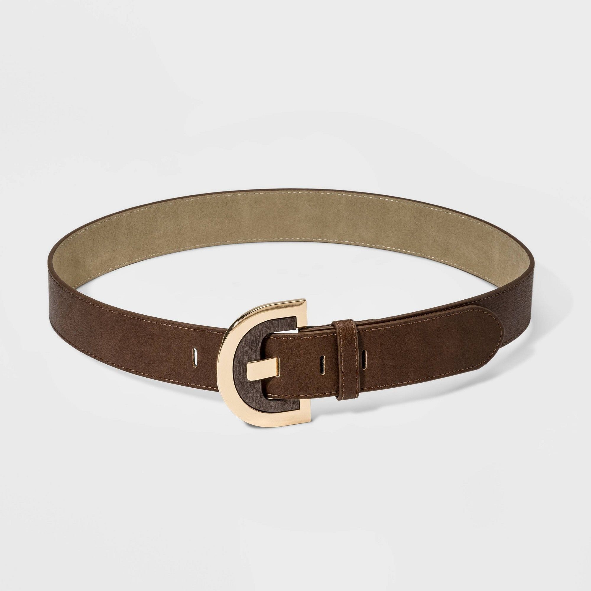 Other Women' Wood Half Moon Buckle Belt - a New Day™ Size ONE SIZE - 3 Thumbnail