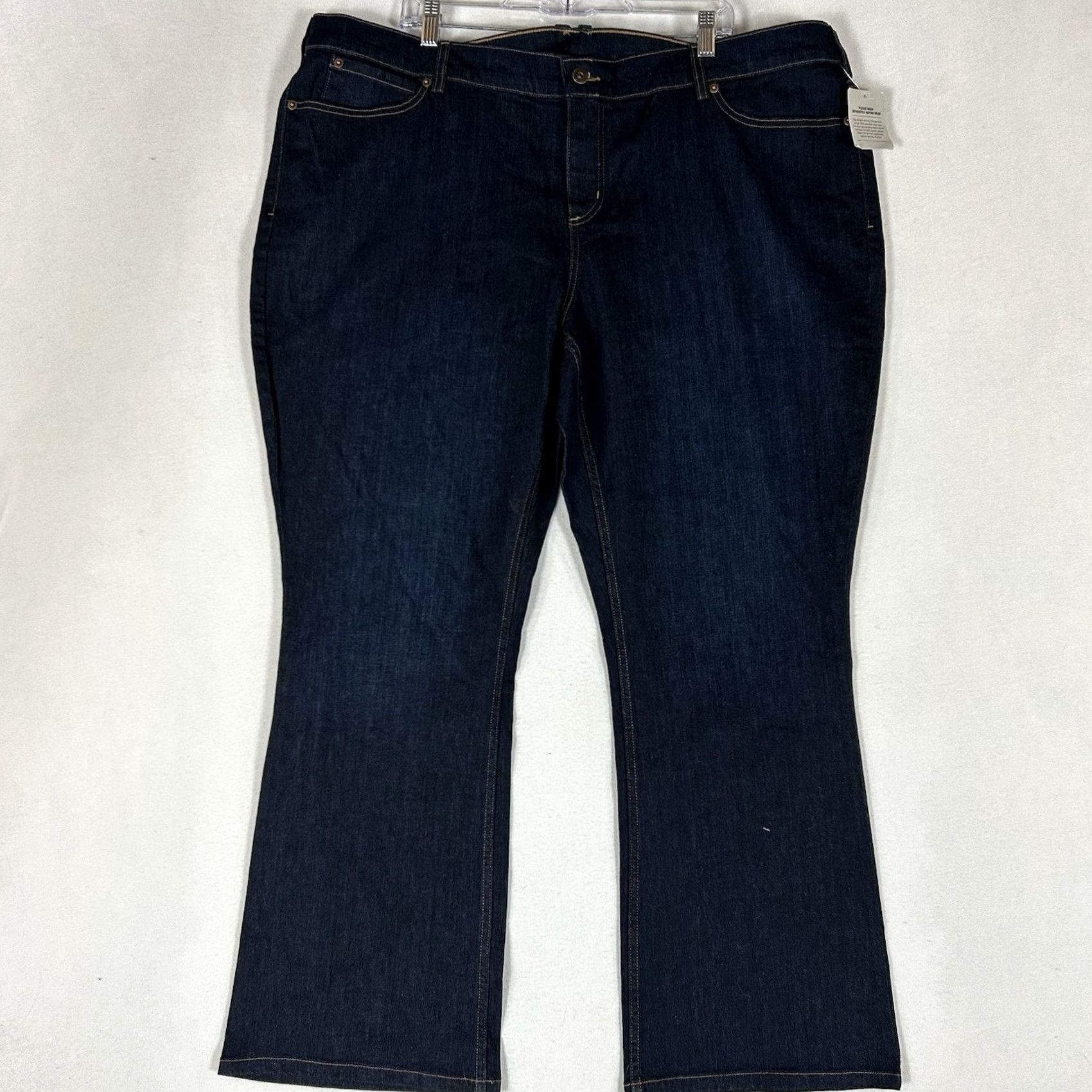 Denime Duluth Duluthflex Boot Cut Jeans Women's 24W 31 Dark Blue Denim NWT Size 42" / US 20 - 2 Thumbnail