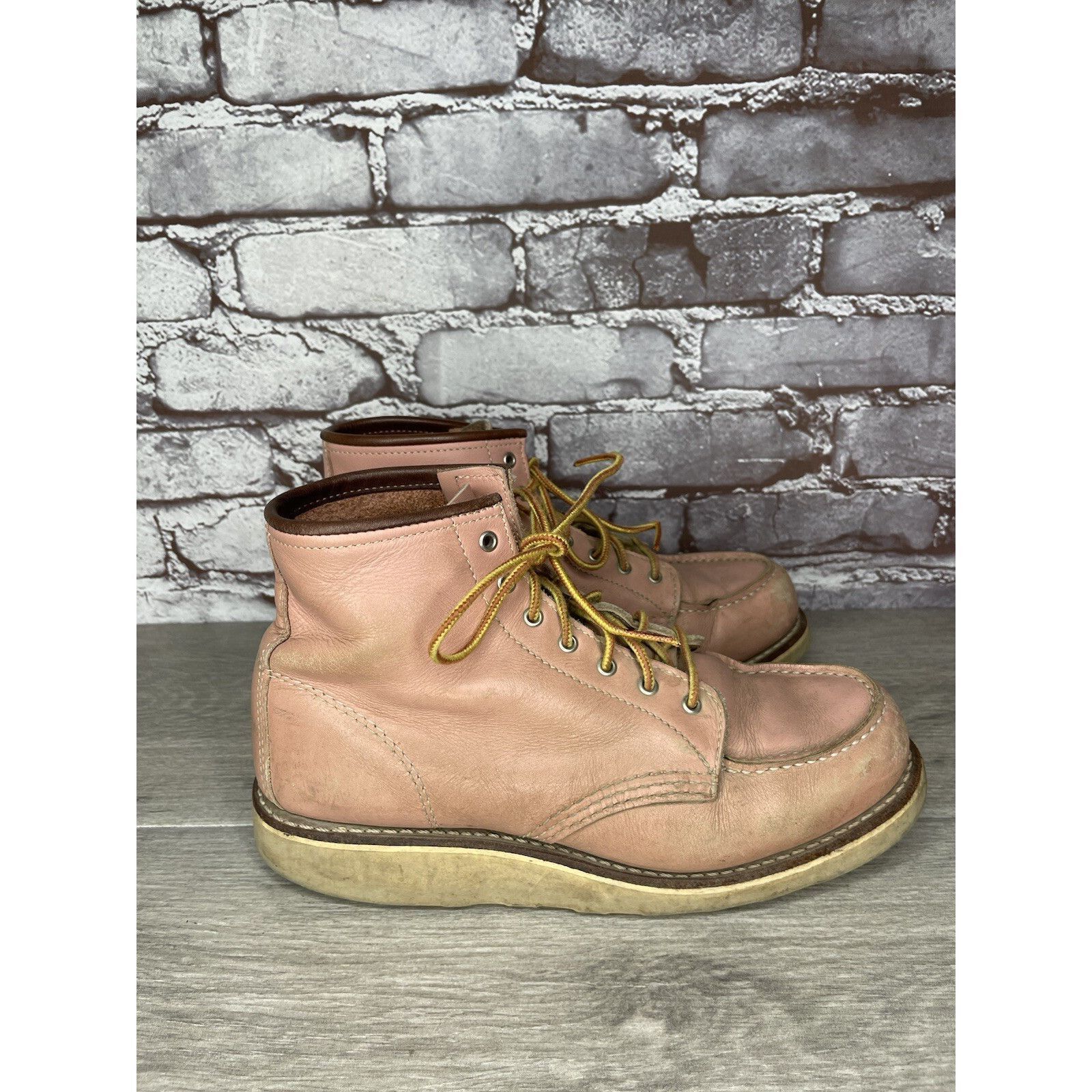 Red Wing Red Wing 3387 Rose Pink Leather Lace Up Work Boots Women's S Size US 8.5 / IT 38.5 - 14 Thumbnail