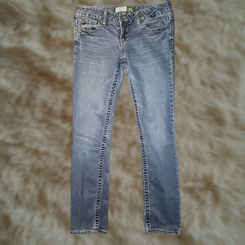 Vintage Aéropostale Bayla Skinny Jeans Women's 7/8 Low Rise Blue Straight Casual Preppy Size 28" / US 6 / IT 42 - 1 Thumbnail