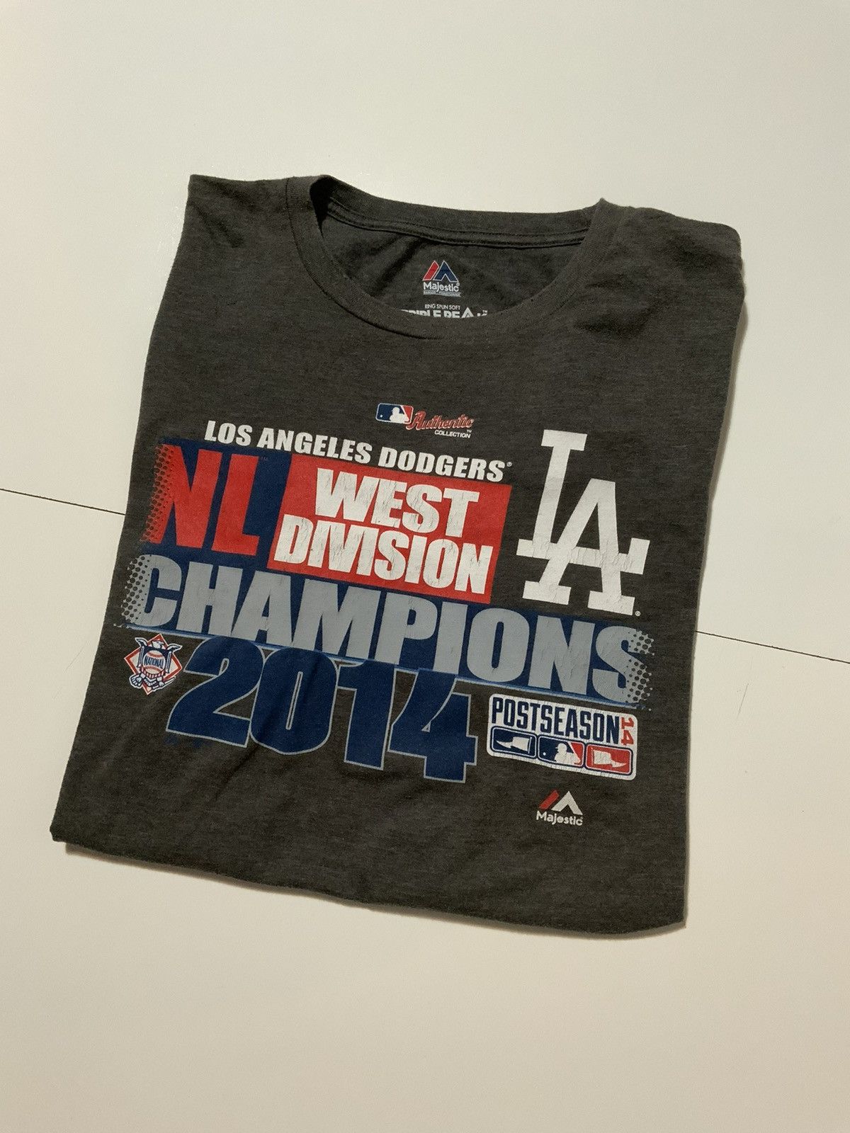 MLB × Majestic Majestic Triple Los Angeles Dodgers West Division T-Shirt Size US XXL / EU 58 / 5 - 1 Thumbnail
