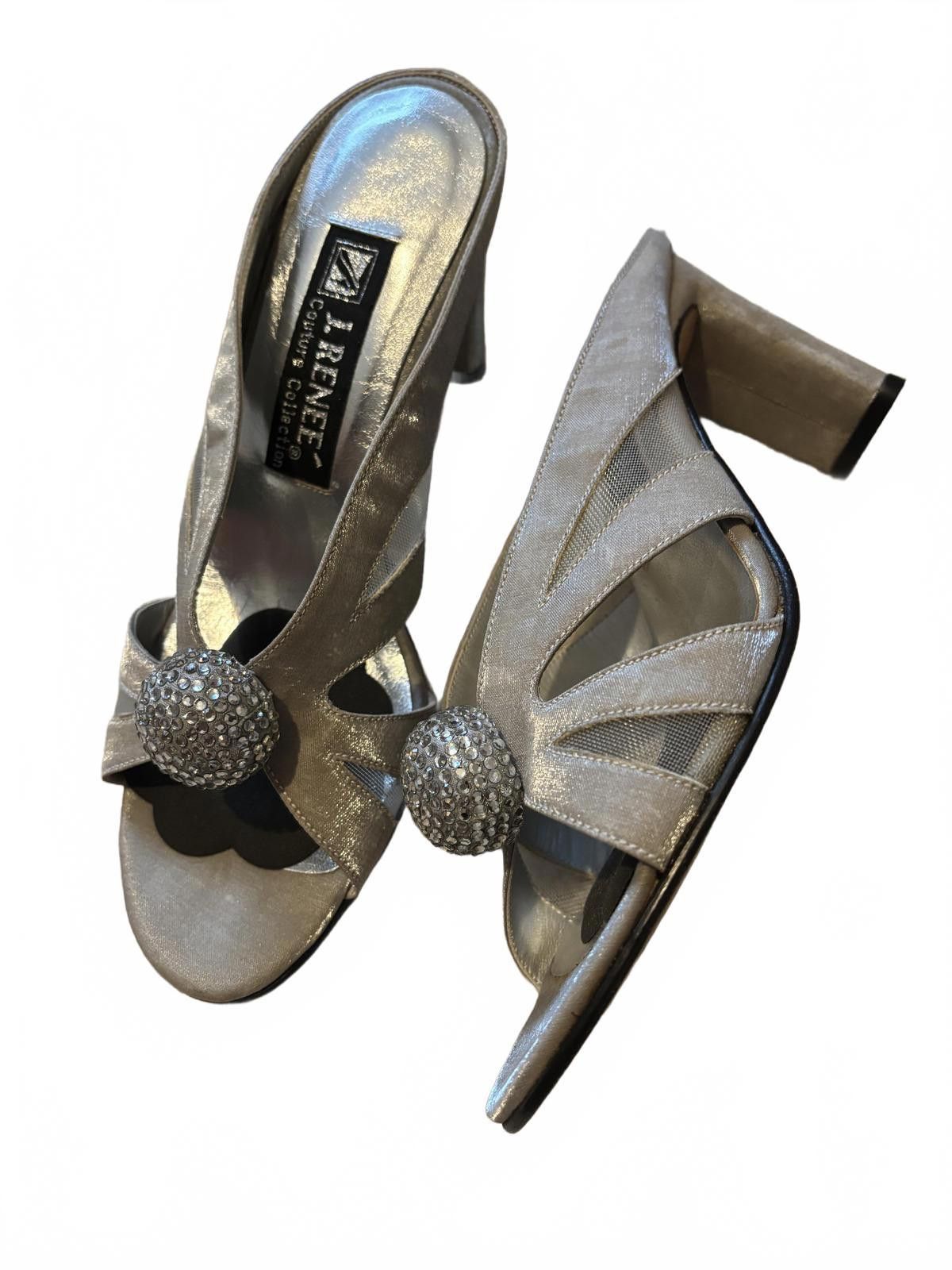 Other J. Reneé Couture Women's Silver Sandals Decorative Accent 7 Size US 7 / IT 37 - 2 Thumbnail