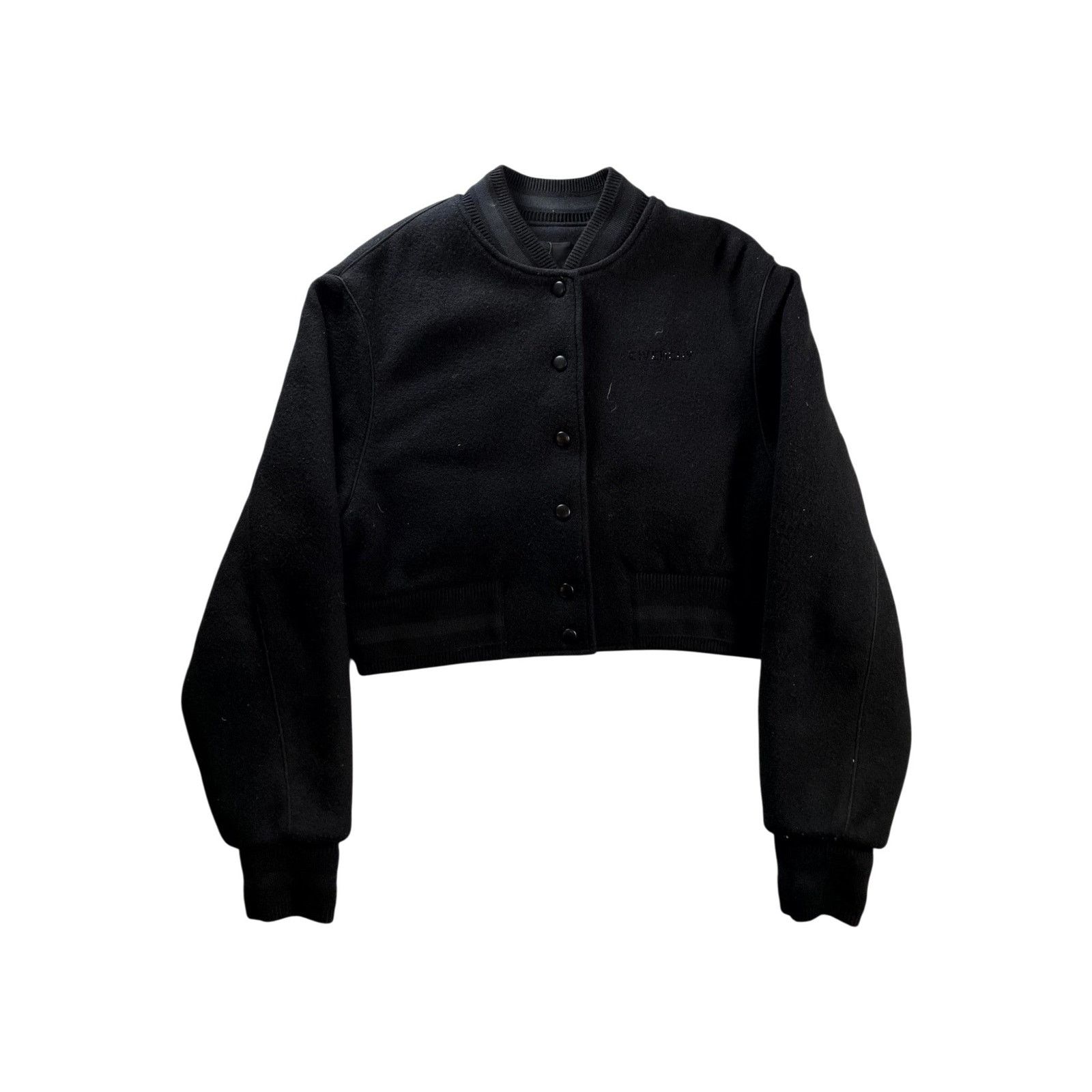 Givenchy Givenchy "Rhinestone WMNS Cropped" Black Bomber Jacket Size US M / EU 48-50 / 2 - 1 Thumbnail