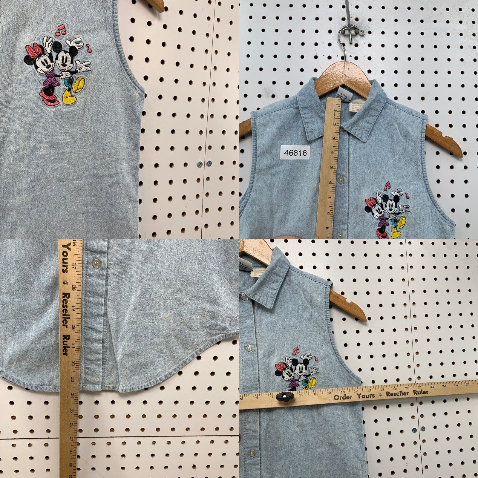 CO VINTAGE Mickey & Co Button Denim Shirt Womens Medium Size 10 Embroidered Blue 100% Cotton Denim Shirt Mickey Embroidered Casual Womens Shirt 90s? Size M / US 6-8 / IT 42-44 - 9 Thumbnail