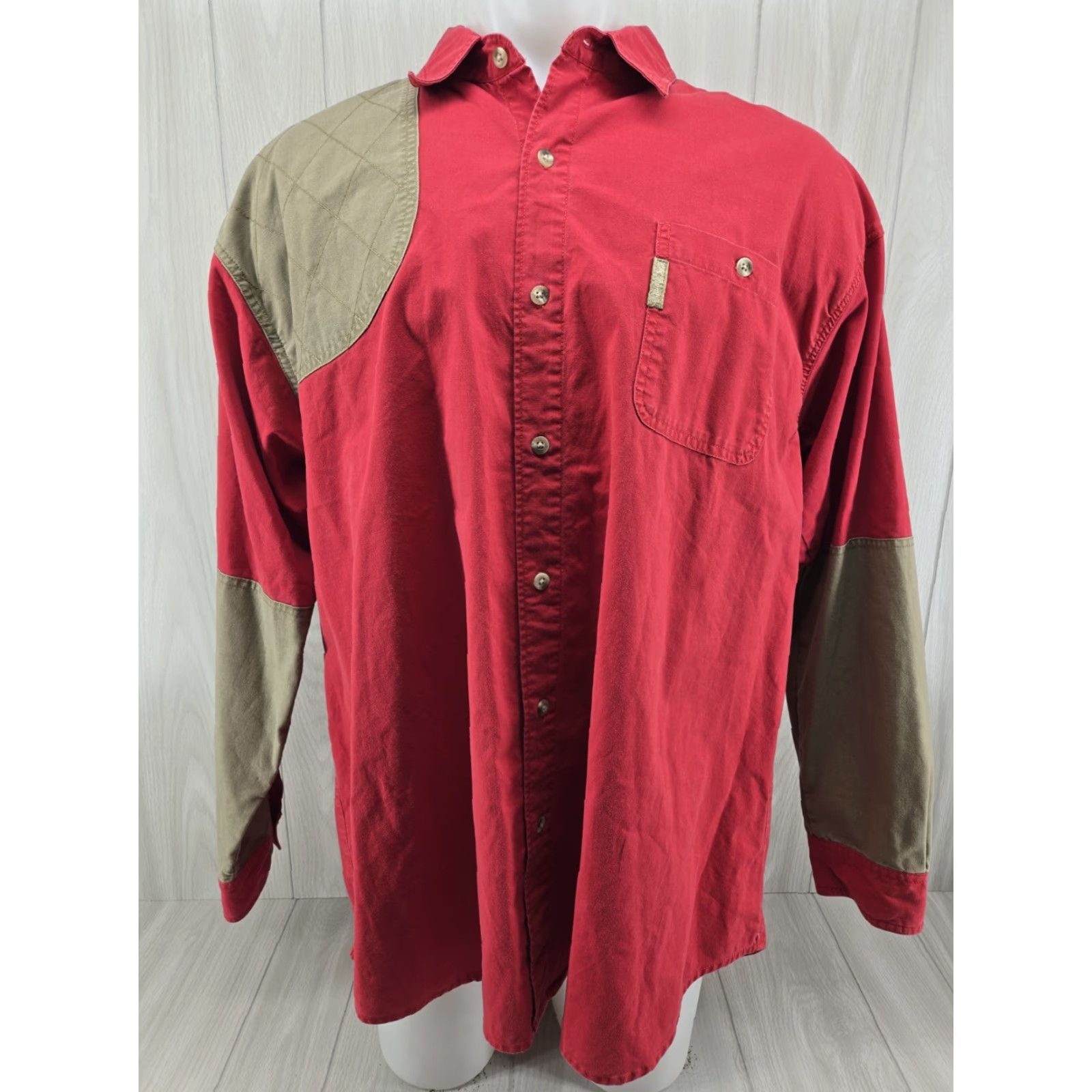 Vintage Columbia Shooting Shirt Adult 2XL Red Beige Cotton Nature Hunting Outdoors Shirt Mens 2XL Button-Up Twill Long Sleeve Casual Workwear Outdoor Vintage Size US XXL / EU 58 / 5 - 2 Thumbnail