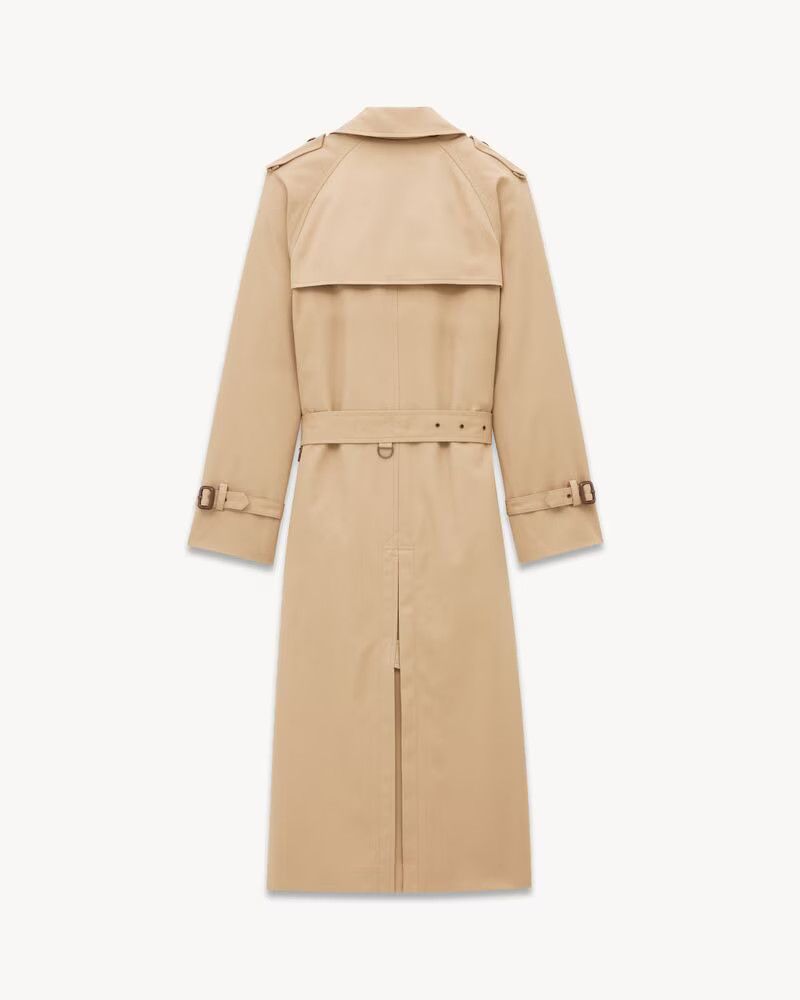 Saint Laurent Paris o1tp1o1224 Trench Coat in Gabardine in Beige Size XS / US 0-2 / IT 36-38 - 3 Thumbnail