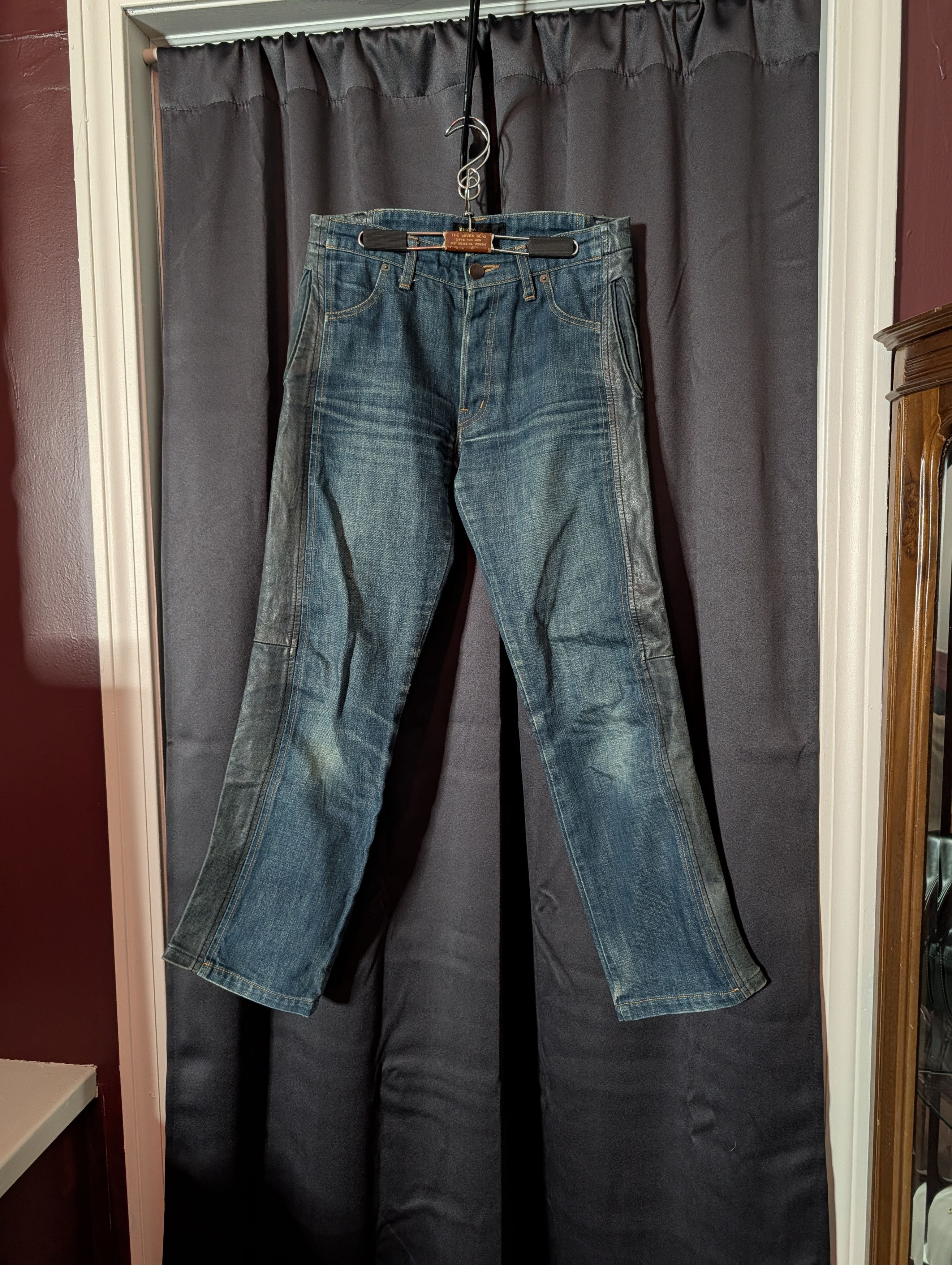 Maison MIHARA YASUHIRO MMY VTG horse leather trompe l'oeil denim jeans Japan Size 28" / US 6 / IT 42 - 1 Thumbnail