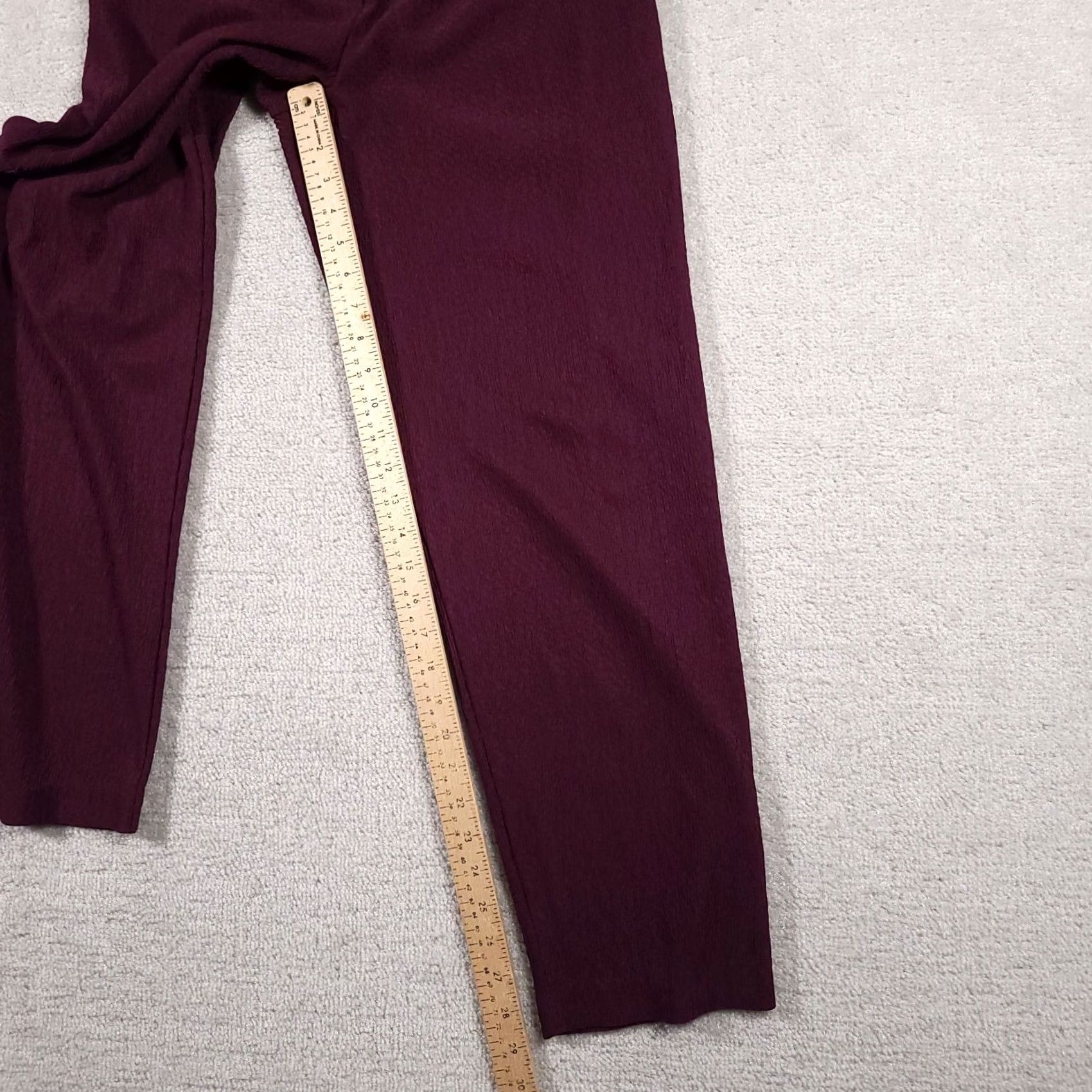 Vintage VINTAGE Liz Baker Essentials Dress Pants Womens Med Purple Pull On High Rise Texture Dress Pants Regular 26x29 Solid Linen? Size 32" / US 10 / IT 46 - 7 Thumbnail