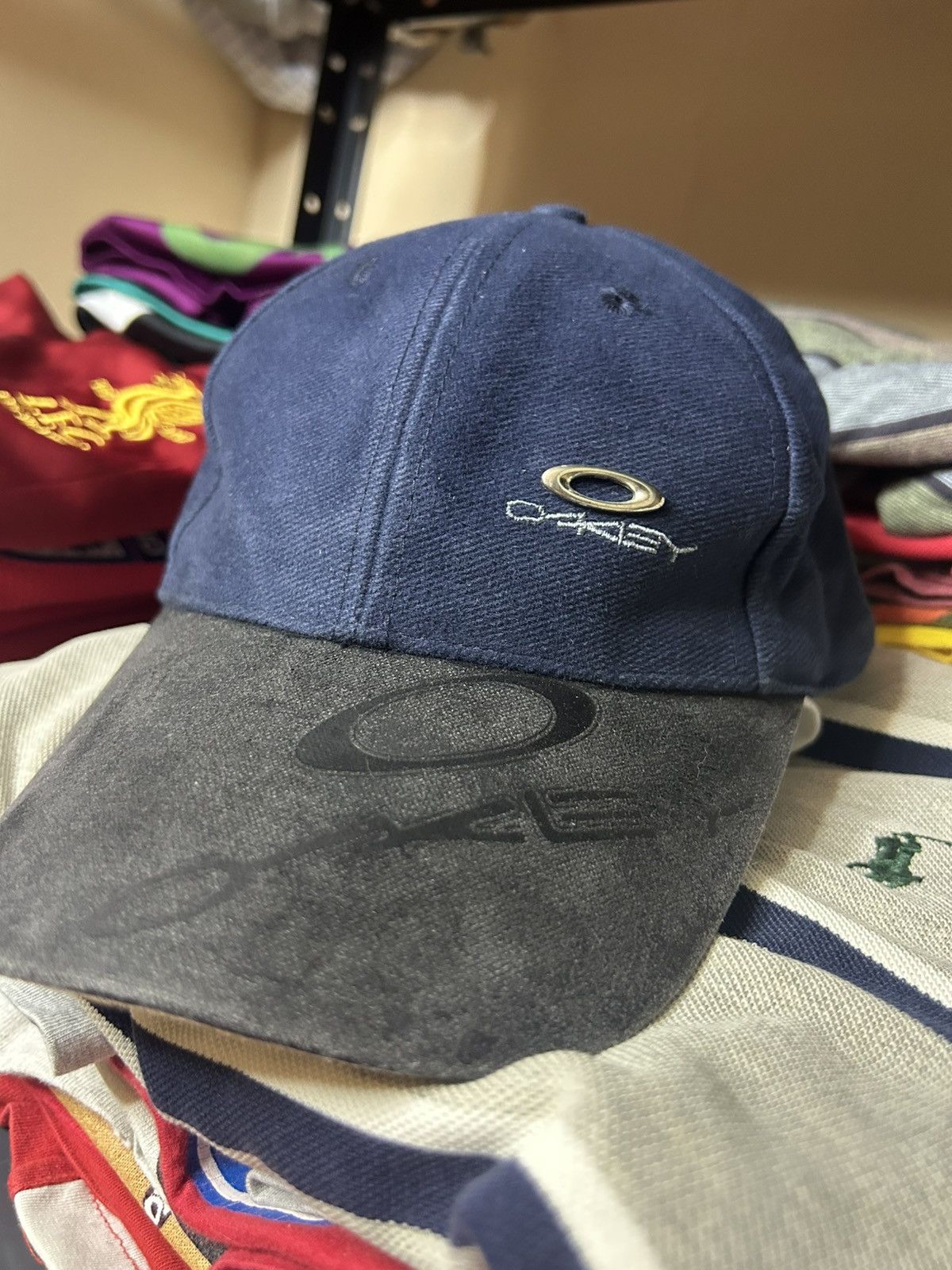 Other Vintage Oakley USA Cap Two-Tone Navy & Black Size ONE SIZE - 2 Thumbnail