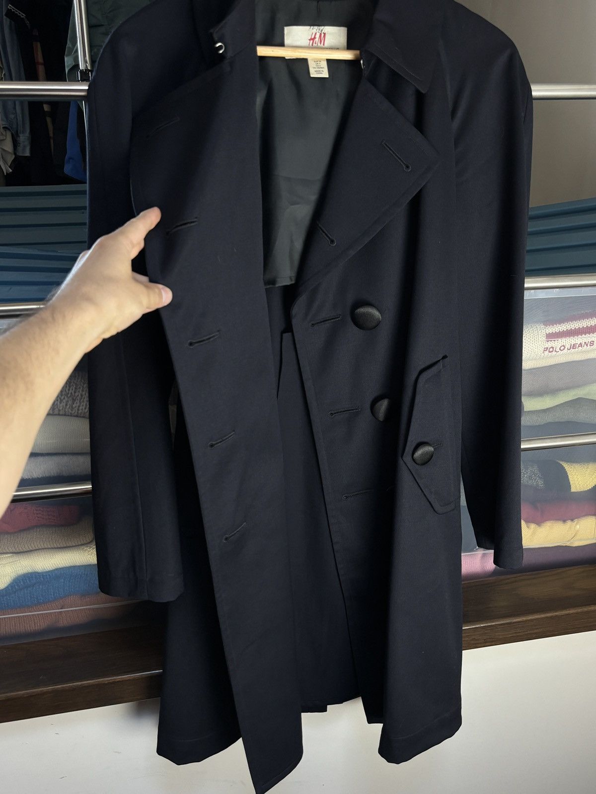 Comme des Garcons × H&M H&M x Comme Des Garcons Avant Garde Belted Parka Coat Opium Size S / US 4 / IT 40 - 3 Thumbnail