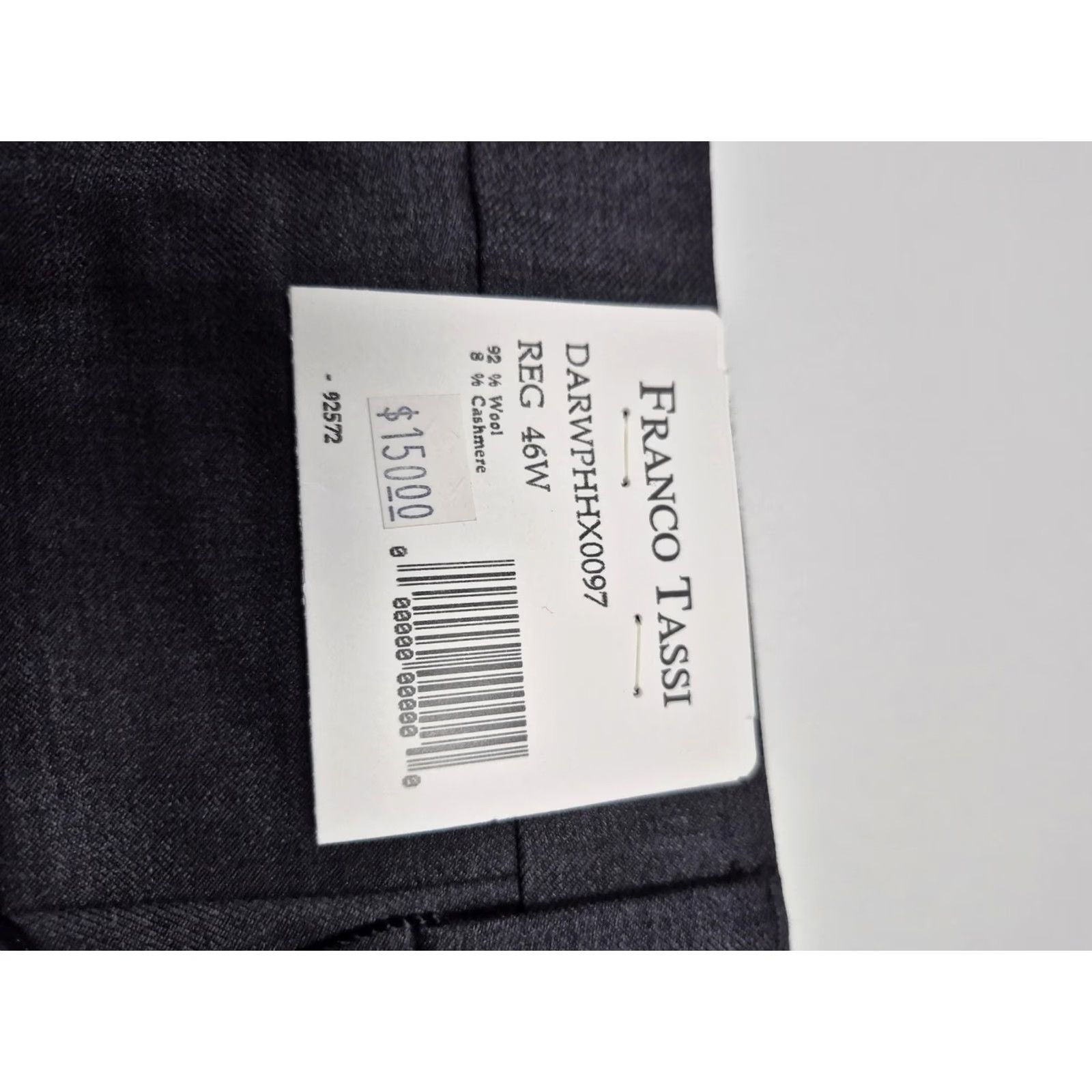Vintage VTG Franco Tassi Dress Pants Men's 46x36 Gray Wool Cashmere Pleated Unhemmed NWT Size US 30 / EU 46 - 4 Thumbnail
