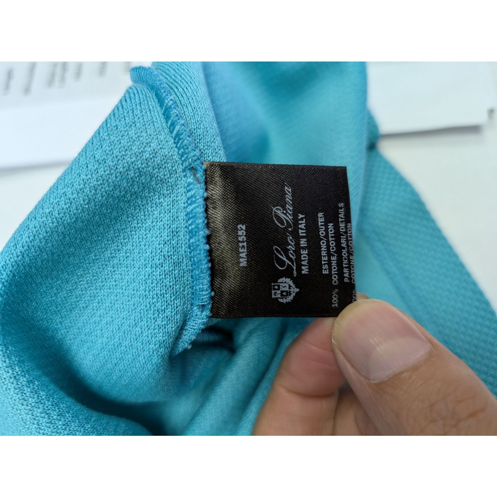 Loro Piana o1rshd1 Polo MM Cambria Pique in Sky Blue Size US XXL / EU 58 / 5 - 14 Thumbnail