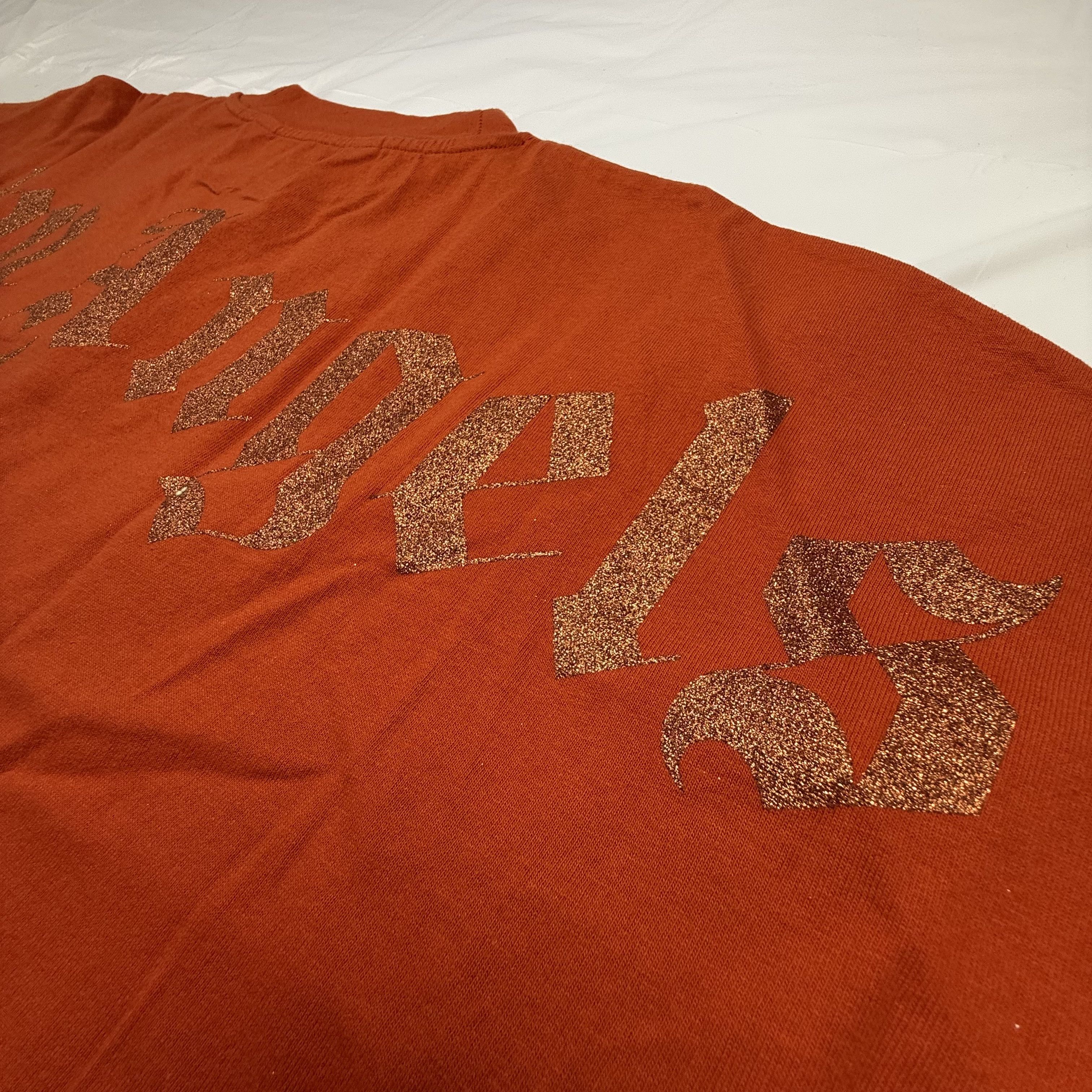 Palm Angels Palm Angels Orange Glitter Logo Long Sleeve T-Shirt XXL Size US XXL / EU 58 / 5 - 3 Thumbnail