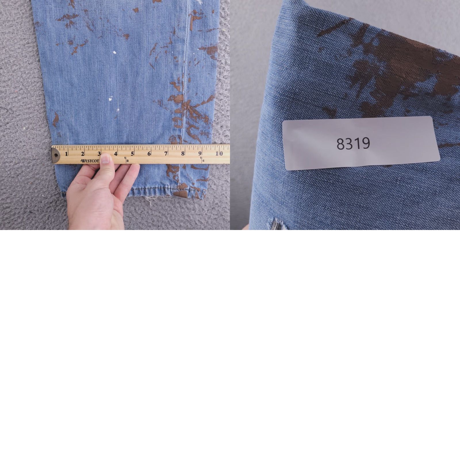 Levi's Levi's Jeans 36x29 Blue Distressed Paint Splatter Wide-Leg 569 Relaxed Regular Men’s Jeans Size US 36 / EU 52 - 9 Thumbnail