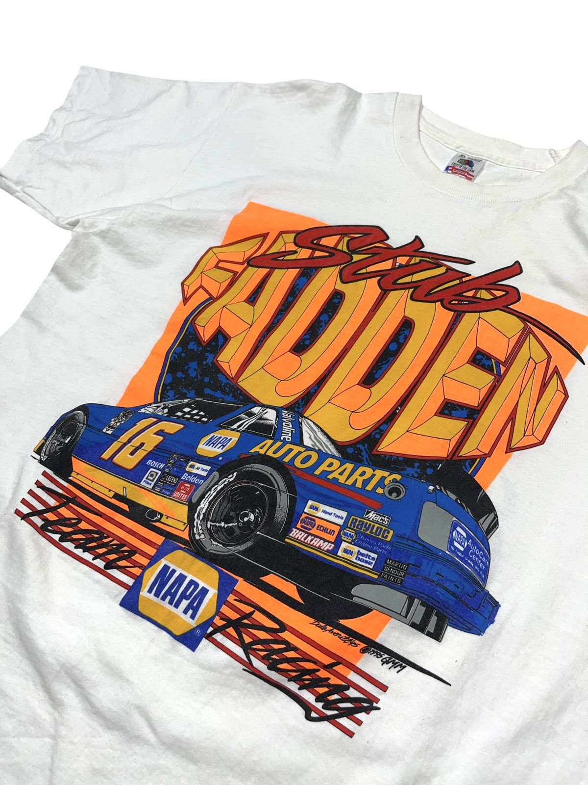 Vintage Vintage 1995 Stub Fadden Team Napa Racing T-shirt Size US XL / EU 56 / 4 - 5 Thumbnail