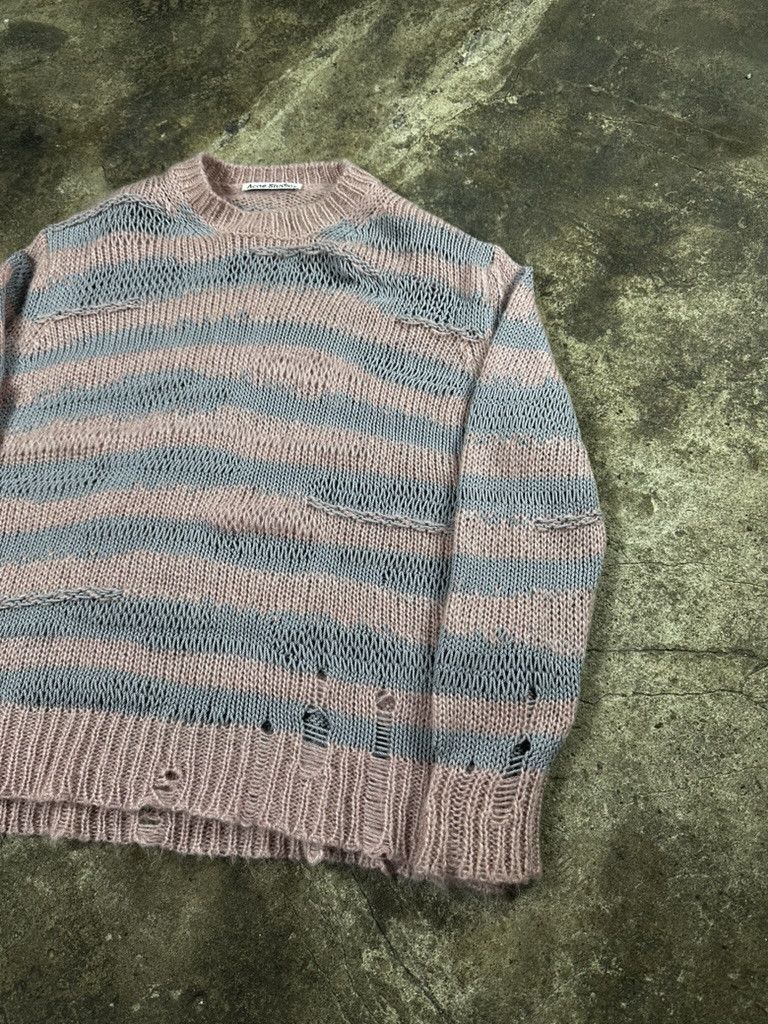 Acne Studios Acne Studios Distressed Stripe Knit Sweater Size US S / EU 44-46 / 1 - 3 Thumbnail