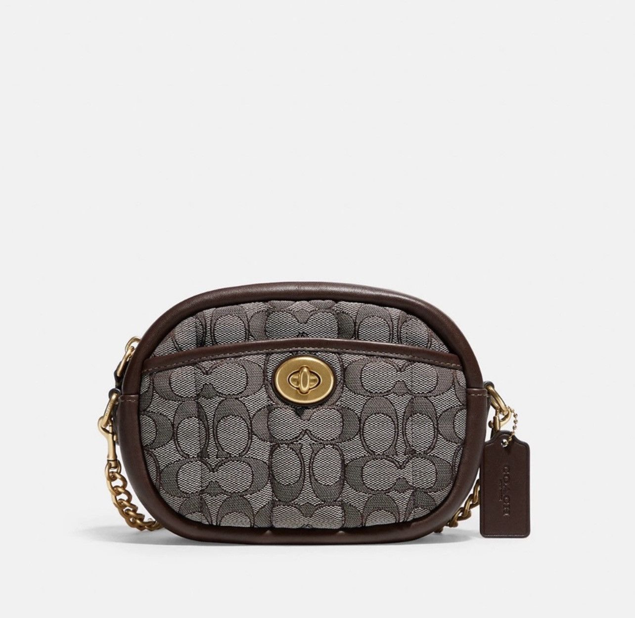 image of Coach Camera Bag In Signature Jacquard in Brown, Women's