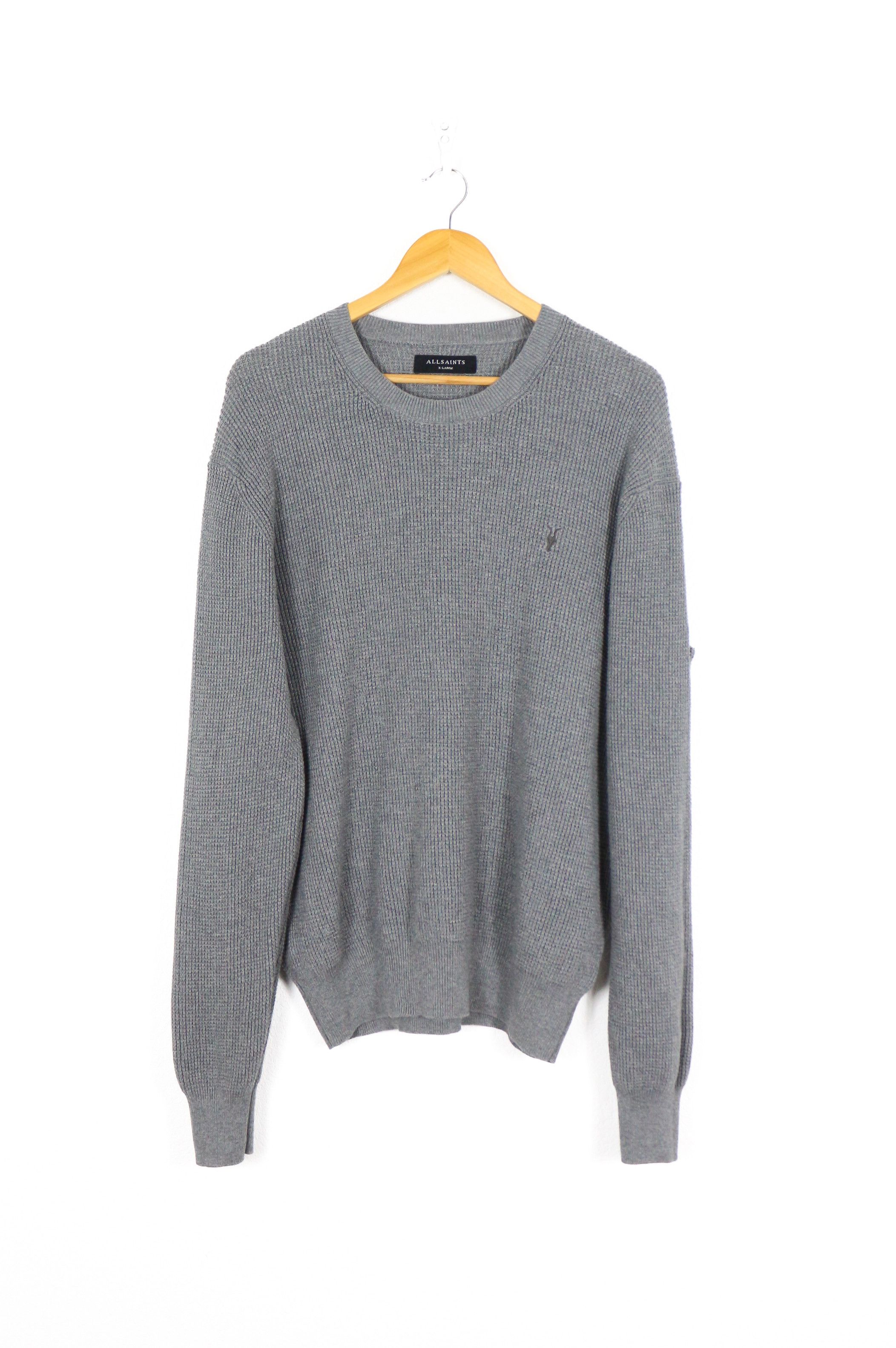 Allsaints × Japanese Brand Allsaints RIAS Logo Waffle Sweater Jumper Avant Garde Y2K Size US XL / EU 56 / 4 - 1 Thumbnail