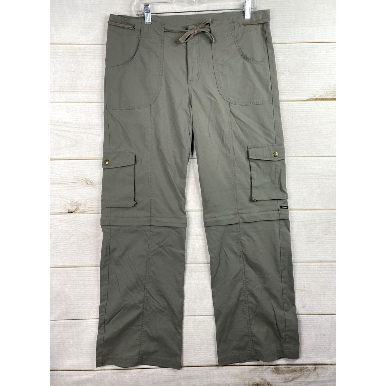 Prana Prana Convertible Cargo Pants Womens 14 Bootcut Inseam 32 Brown Nylon Spandex Zipper Outdoor Hiking Casual Travel Workwear Size 36" / US 14 / IT 50 - 2 Thumbnail