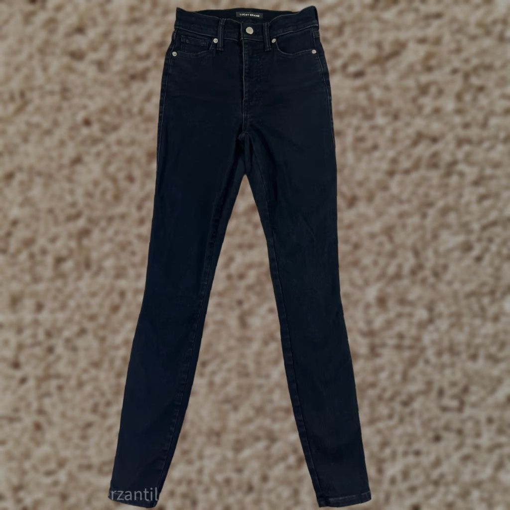 Lucky Brand Lucky Brand Jeans Womens 2 Black Denim Dark Wash Mid Rise Skinny Stretch Jeans - 30 Inseam Size 26" / US 2 / IT 38 - 1 Thumbnail