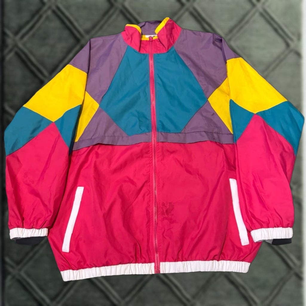 FRED Funny Guy Creations Color Block Windbreaker Jacket Mens M Multicolor Nylon As Seen On Fred Durst Limp Bizkit Funny Theme Size US M / EU 48-50 / 2 - 1 Thumbnail