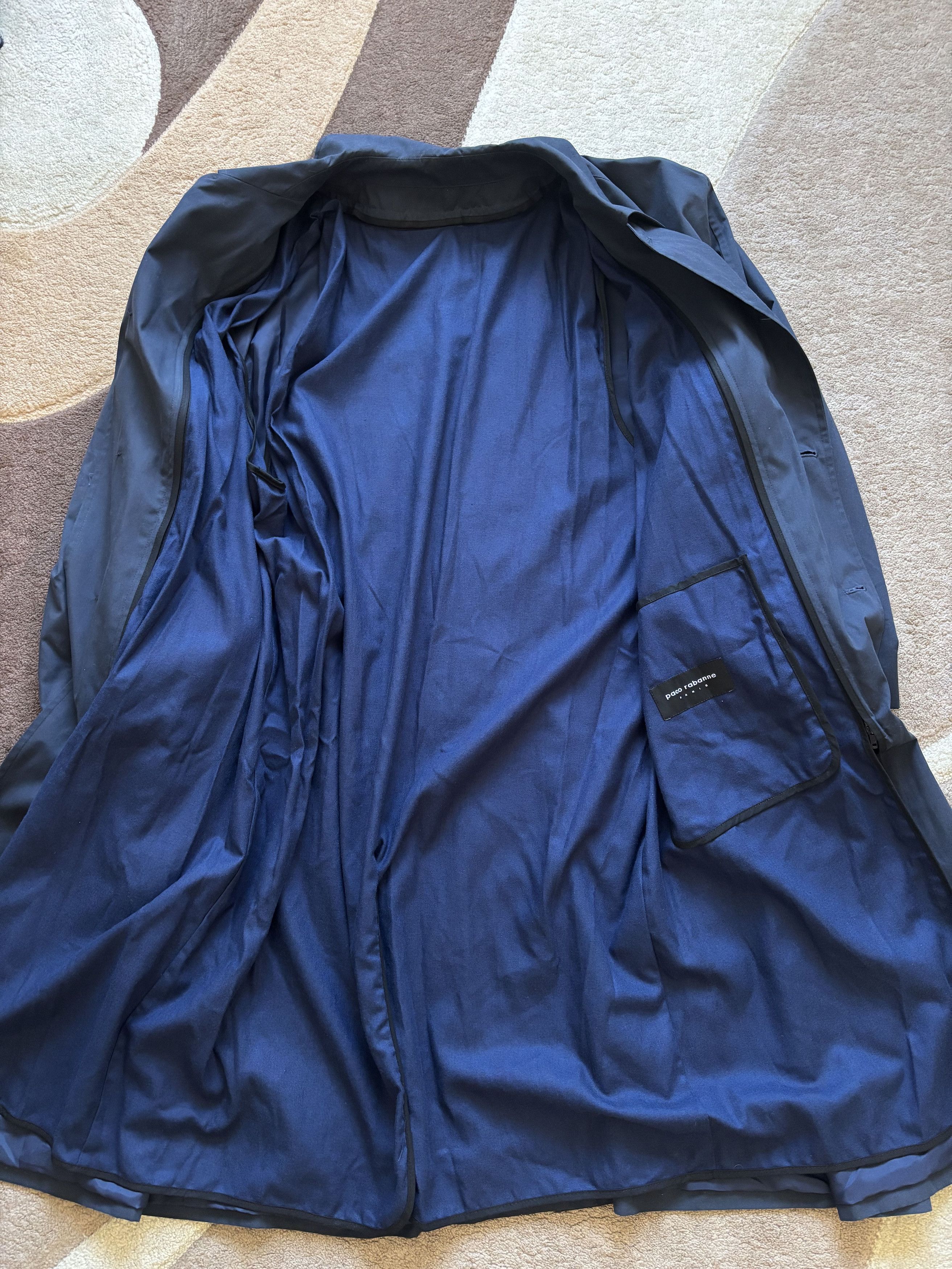 H&M × Paco Rabanne Paco Rabanne Trench 80s-90s Long Coat Vintage Double Layer Size US XL / EU 56 / 4 - 3 Thumbnail