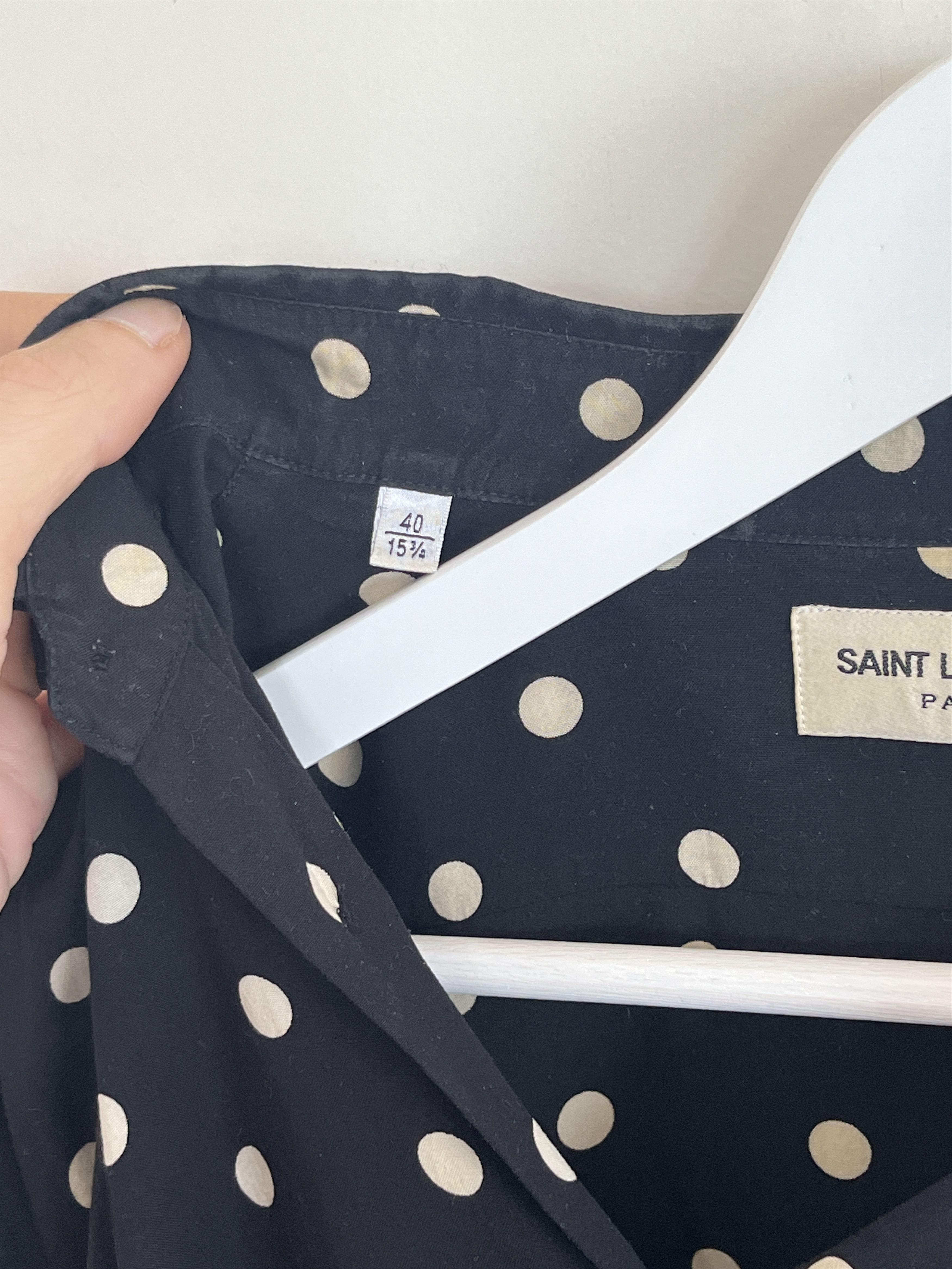 Saint Laurent Paris SS16 Silk Polka Dot Shirt Size US M / EU 48-50 / 2 - 5 Thumbnail