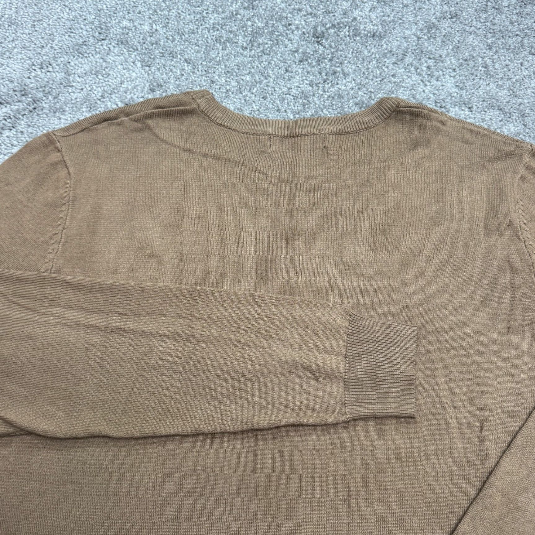French Connection French Connection Pullover Sweater Mens Large Tan Brown Crew Neck Stretch Knit Size L Regular Fit Classic Designer Brand Vintage No Size US L / EU 52-54 / 3 - 4 Thumbnail